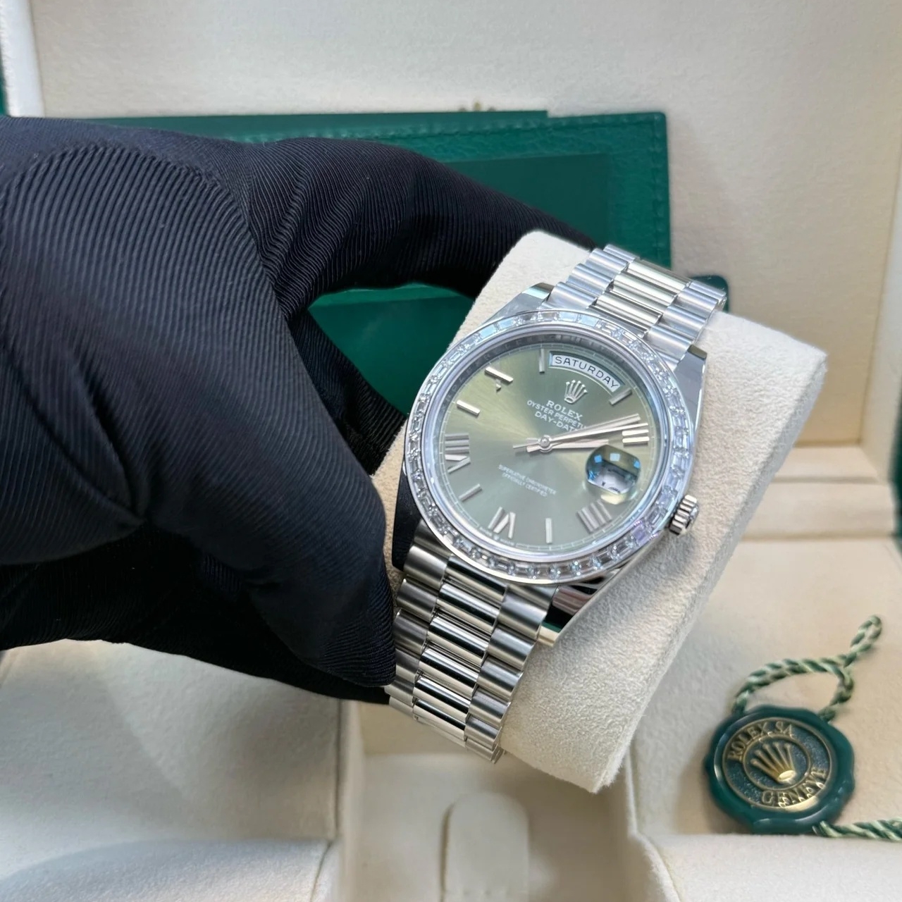 Rolex Day-Date 40mm 228396TBR-0020 Green Roman Dial