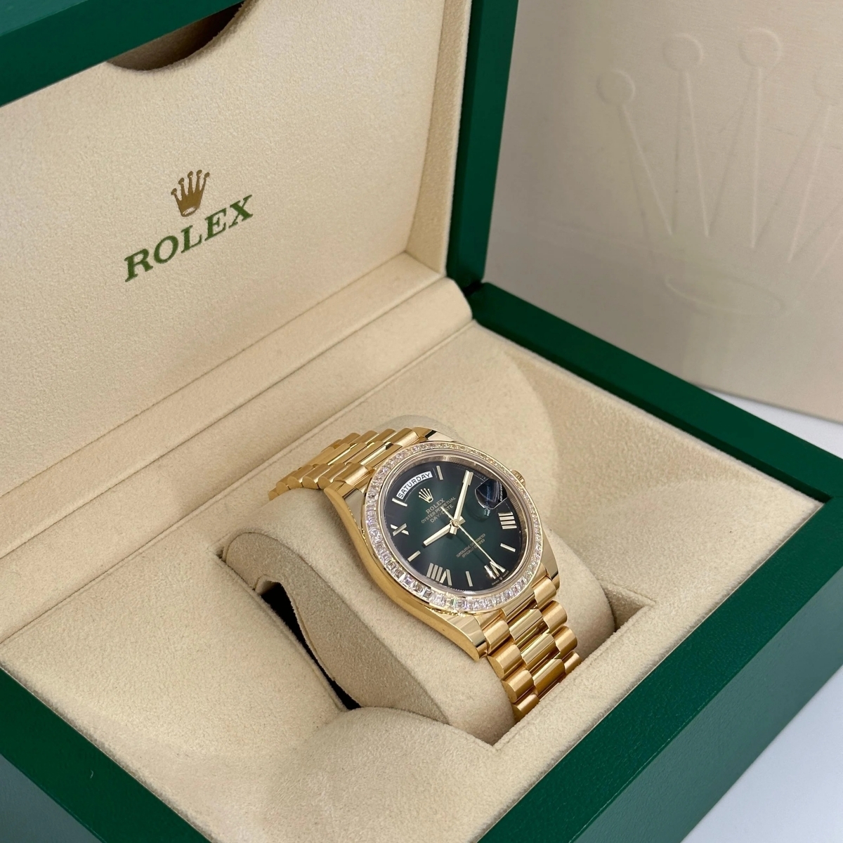 Rolex Day-Date 40mm 228398TBR-0042 Green Ombré Dial President Watch