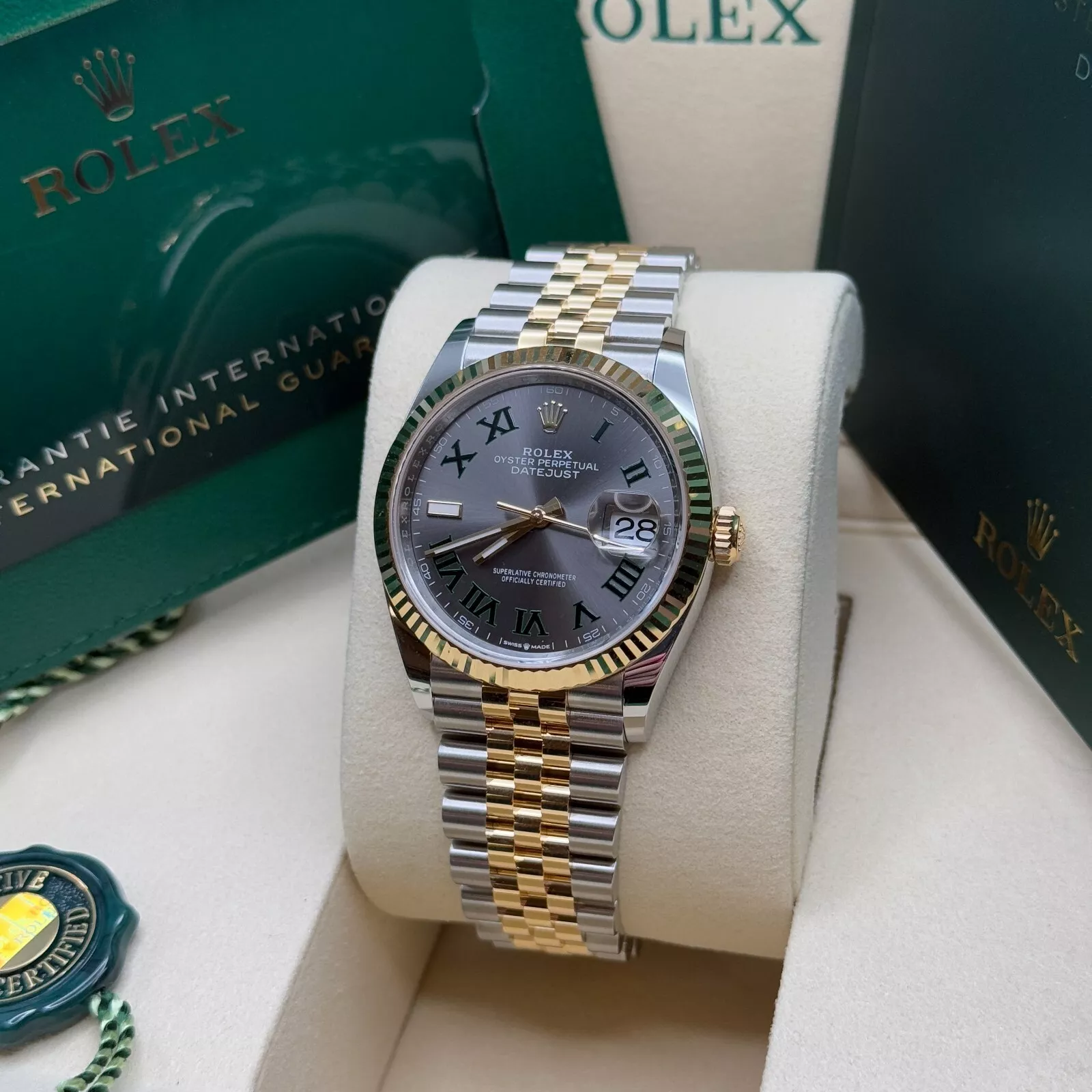 Rolex  Datejust 36mm 126233 Wimbledon Slate Dial Oyster Bracelet Watch