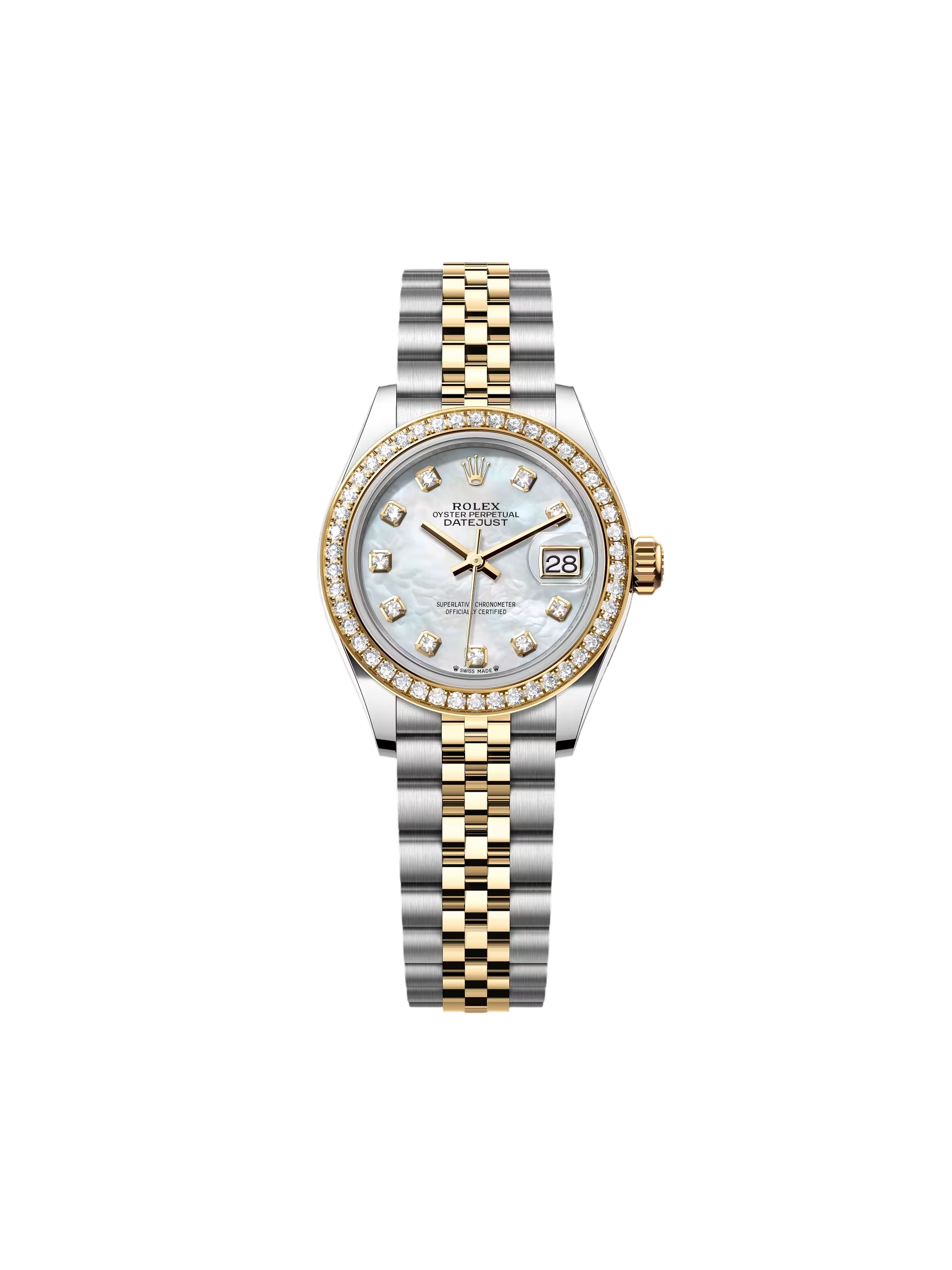 Rolex Lady-Datejust 28mm 279383RBR Mother-of-Pearl Dial Yellow Rolesor Oyster Bracelet