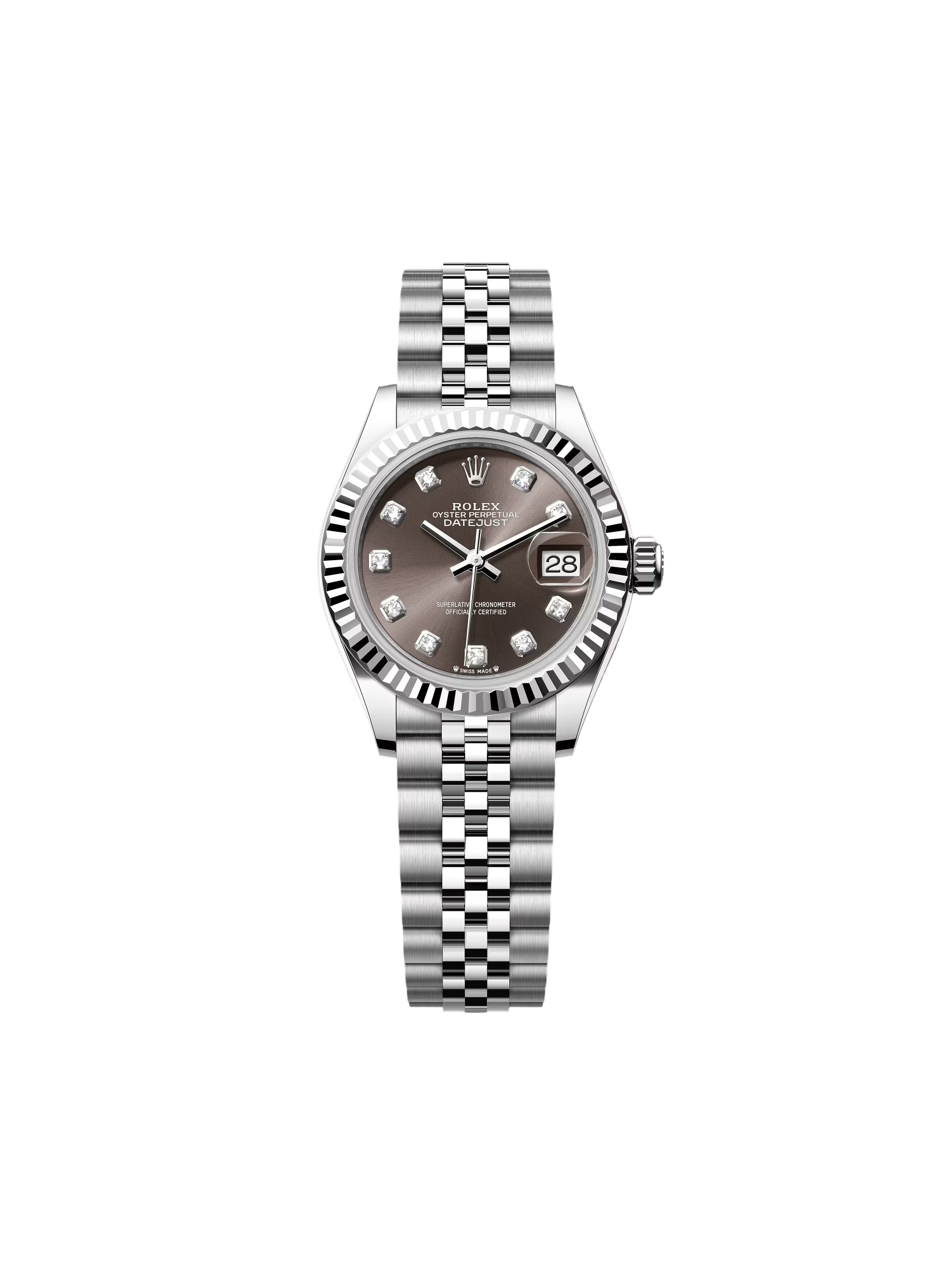 Rolex Lady-Datejust 28mm 279174 Dark Grey Diamond Dial Oyster Bracelet