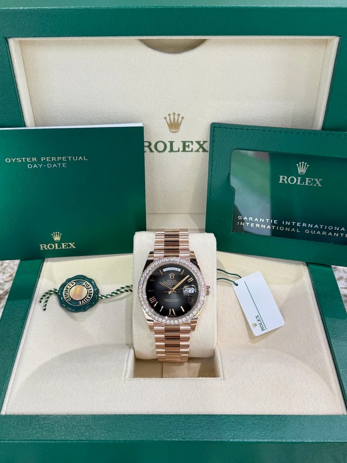 Rolex  Day-Date 40mm Slate Ombré Dial and Diamond Bezel 228345rbr-0025