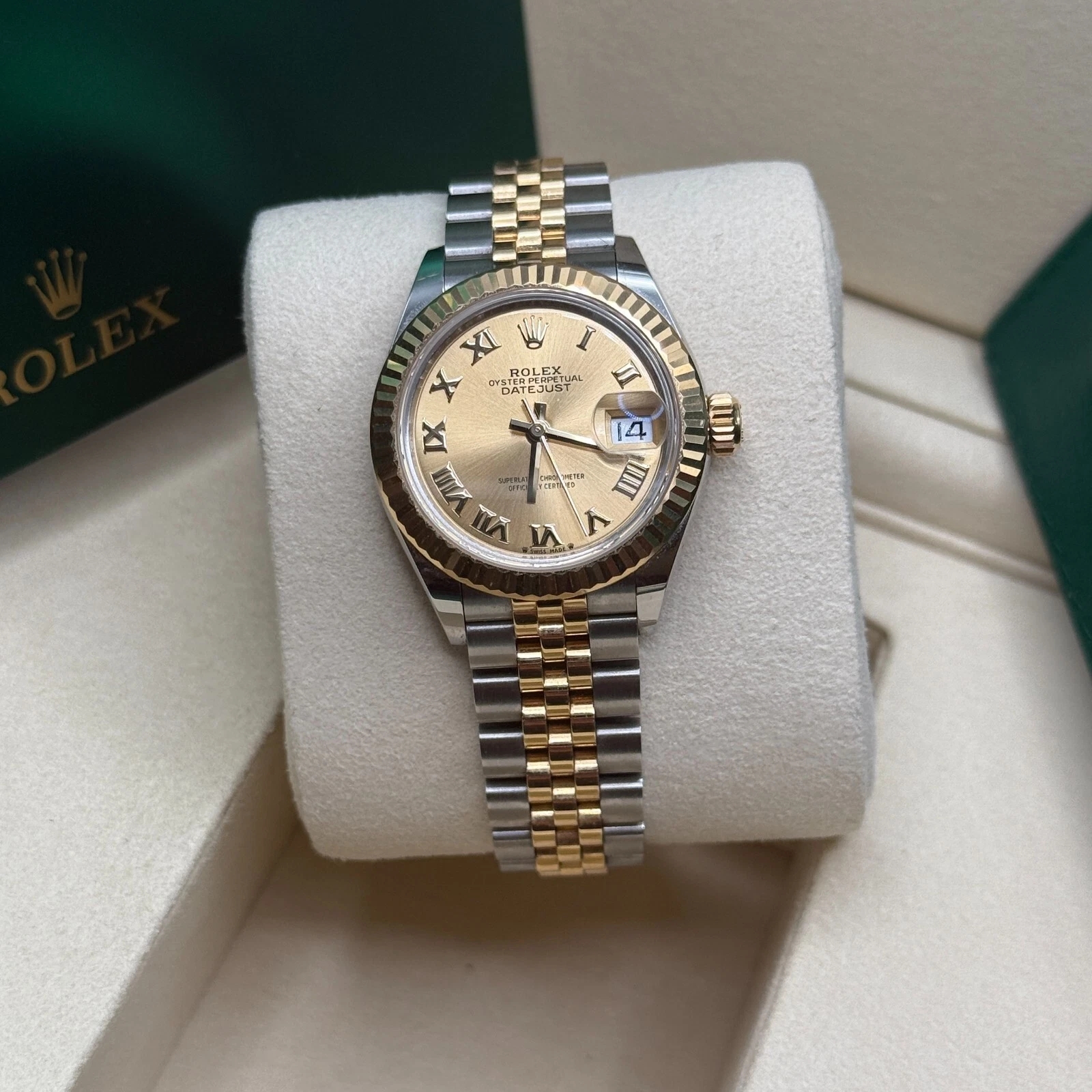 Rolex Lady-Datejust 28mm 279173 Champagne Roman Dial Oyster Bracelet