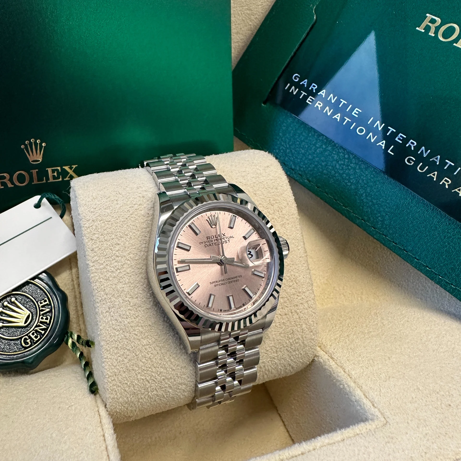 Rolex Lady-Datejust 28mm 279174 Pink Dial Oyster Bracelet