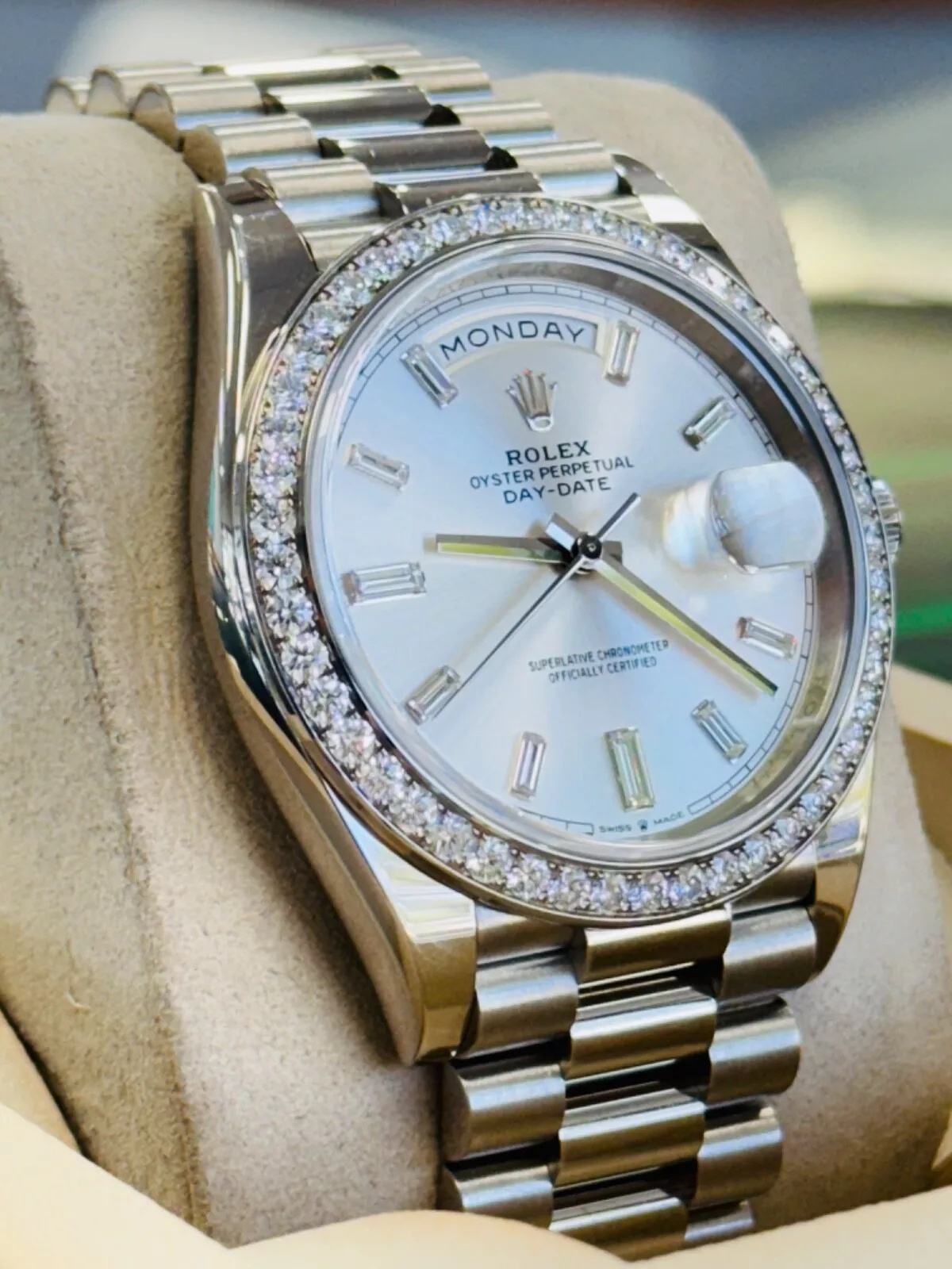 Rolex Day-Date 40mm 228349RBR-0001 Silver Dial President Bracelet