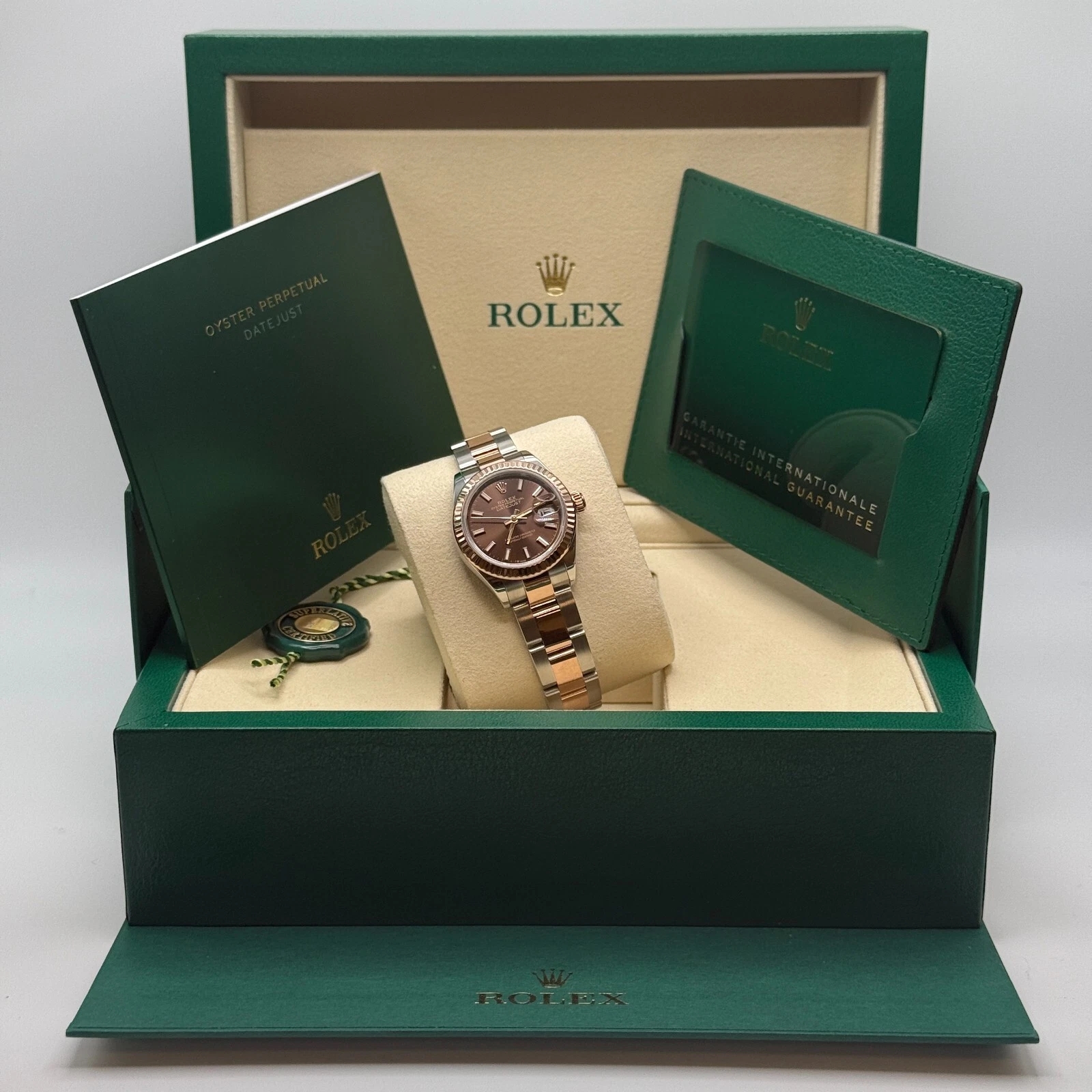 Rolex Lady-Datejust 28mm 279171 Chocolate Index Oyster Stainless Steel and Rose Gold