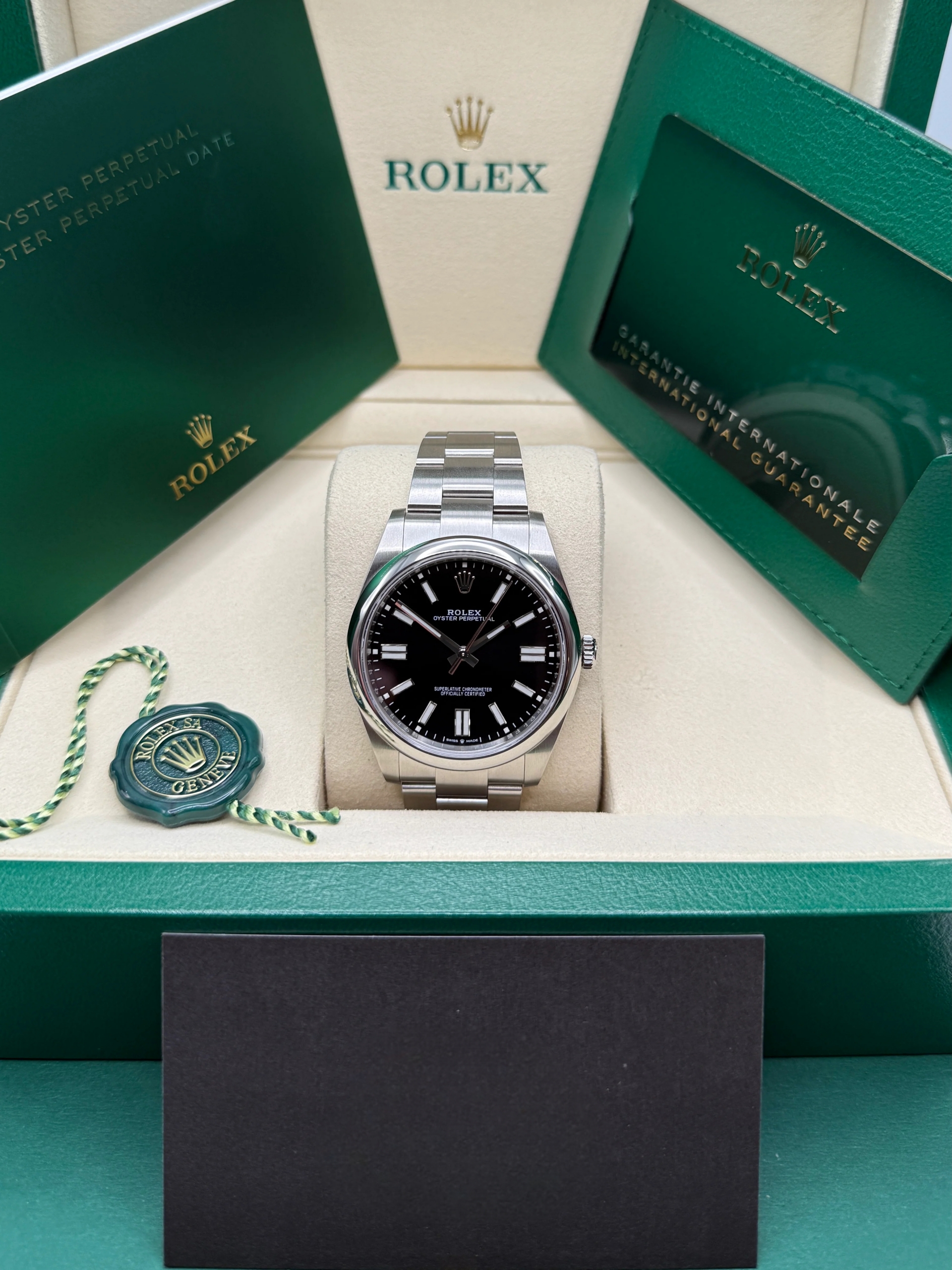 Rolex  Oyster-Perpetual 41mm 124300-0002 Stainless Steel Black Index Dial Watch