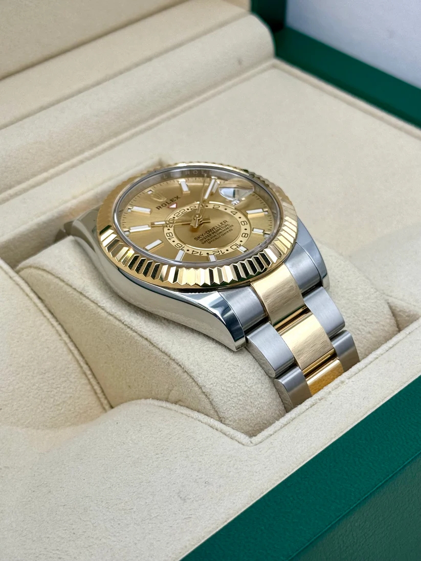 Rolex  Sky-Dweller 42mm 336933-0001 Two-Tone Yellow Gold Champagne Dial Oyster