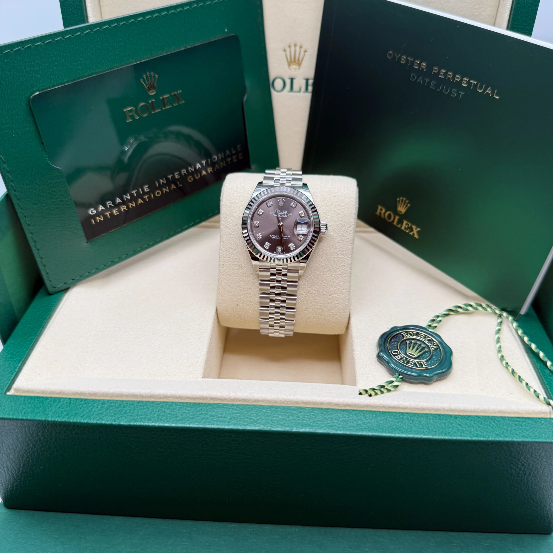 Rolex Lady-Datejust 28mm 279174 Dark Grey Diamond Dial Oyster Bracelet