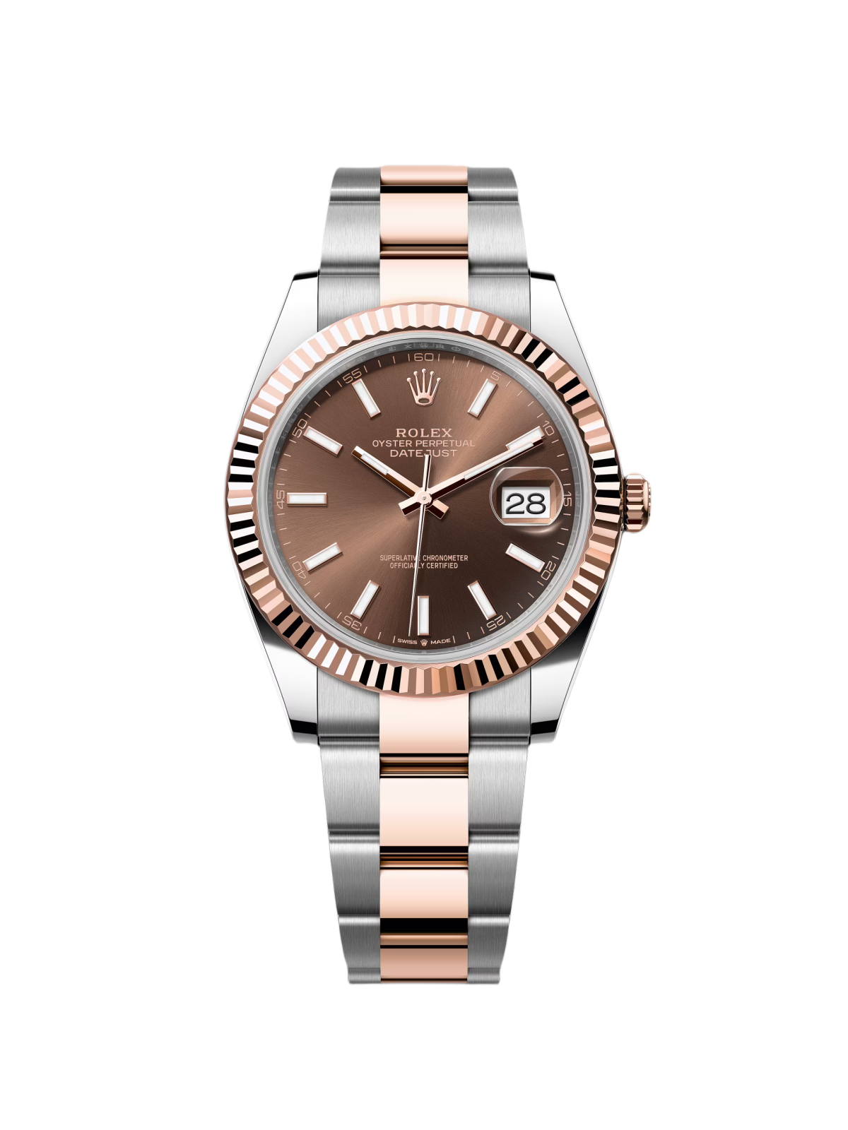 Rolex Datejust 41mm 126331 Chocolate Index Jubilee Steel and Everose Gold Watch