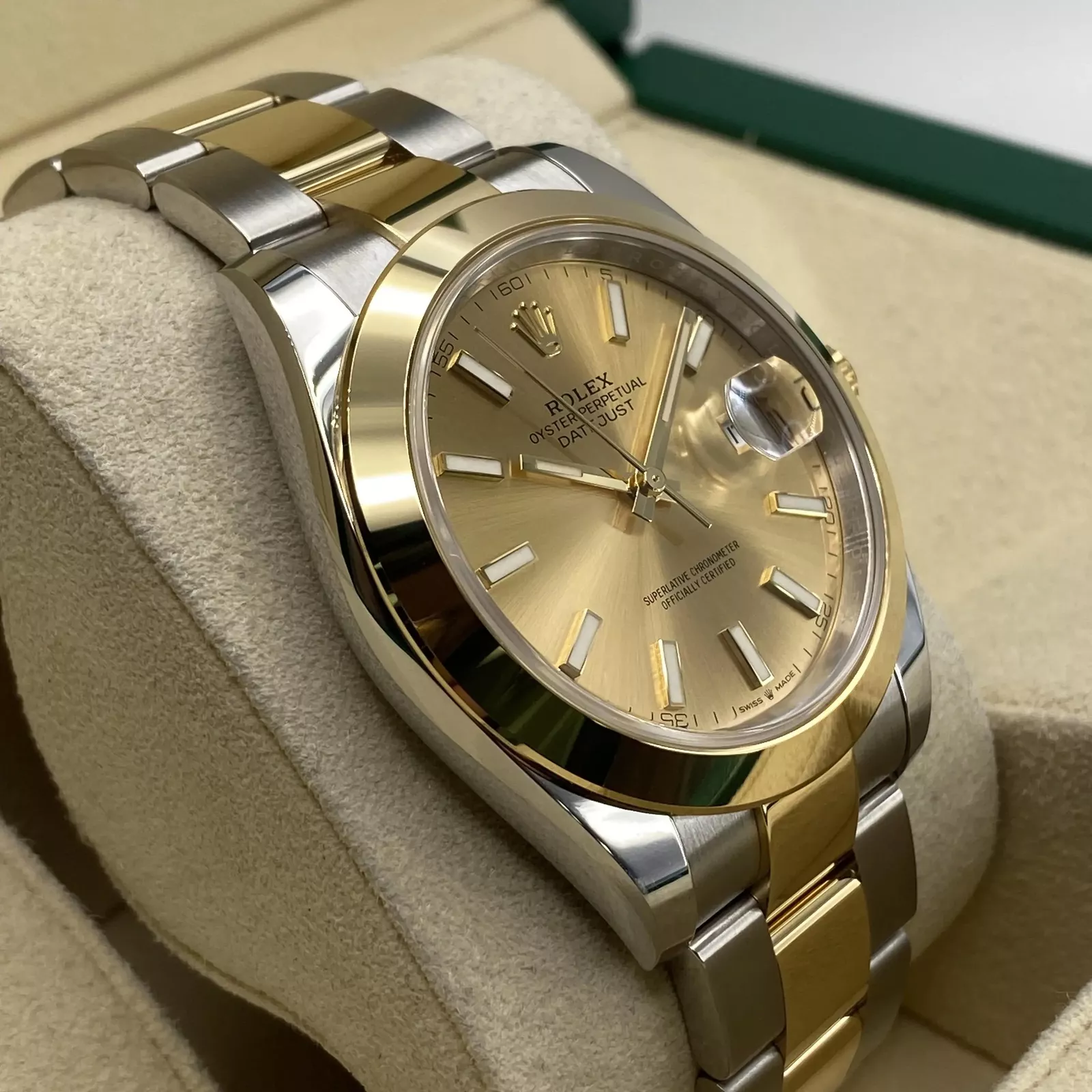 Rolex Datejust 41mm 126303 Champagne Index Oyster Steel and Yellow Gold Mens Watch