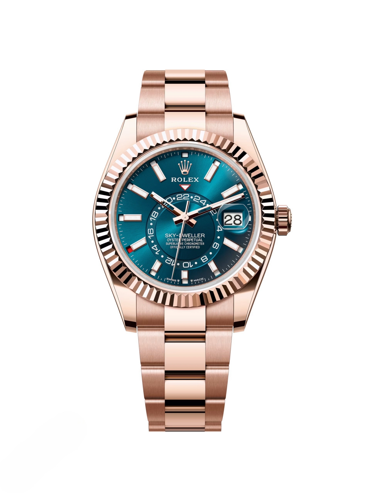 Rolex  Sky-Dweller 42mm 336935-0001 Rose Gold Blue Dial Oyster