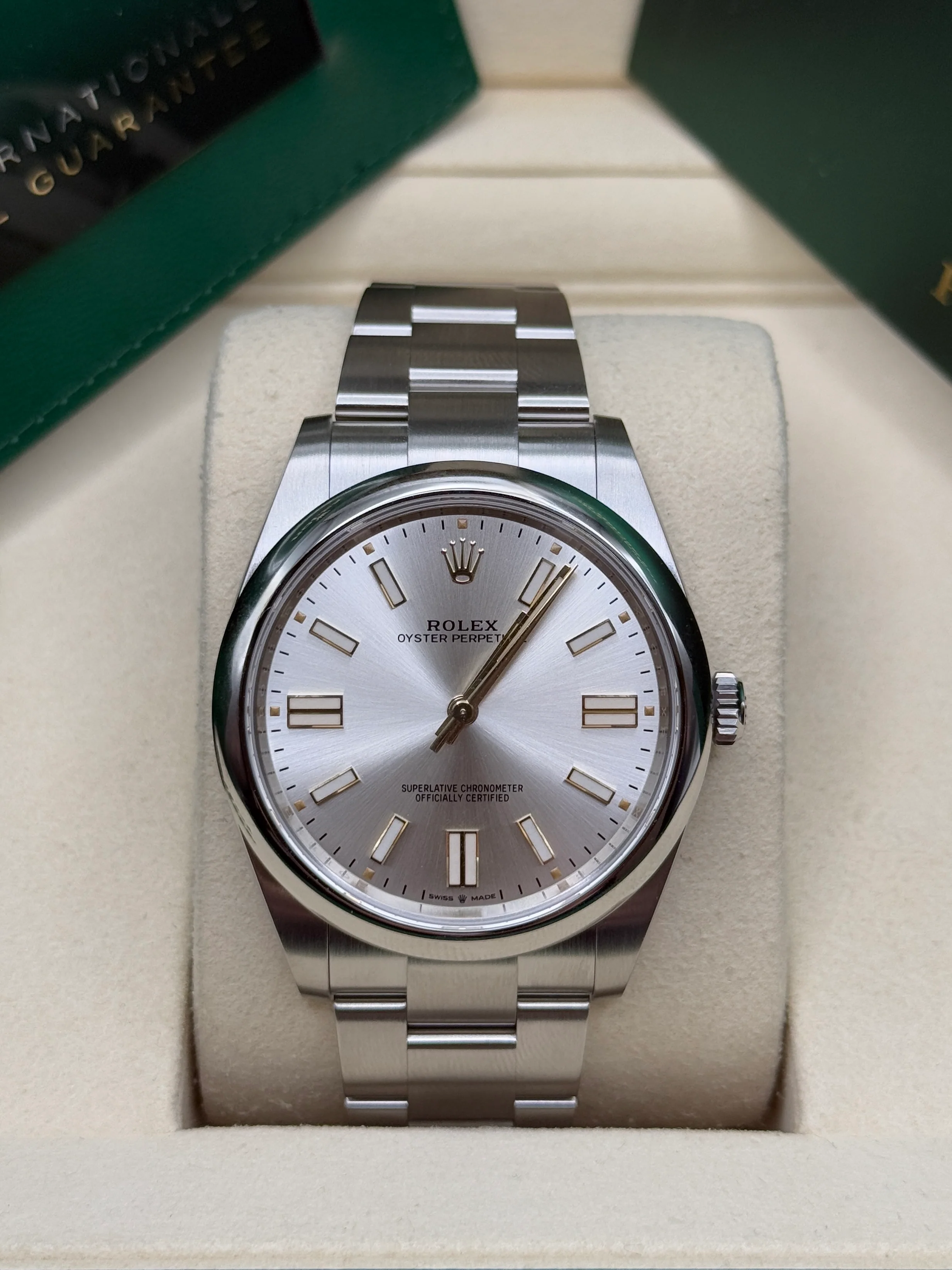 Rolex Oyster Perpetual 41mm 124300-0001 Stainless Steel Silver Index Dial Watch