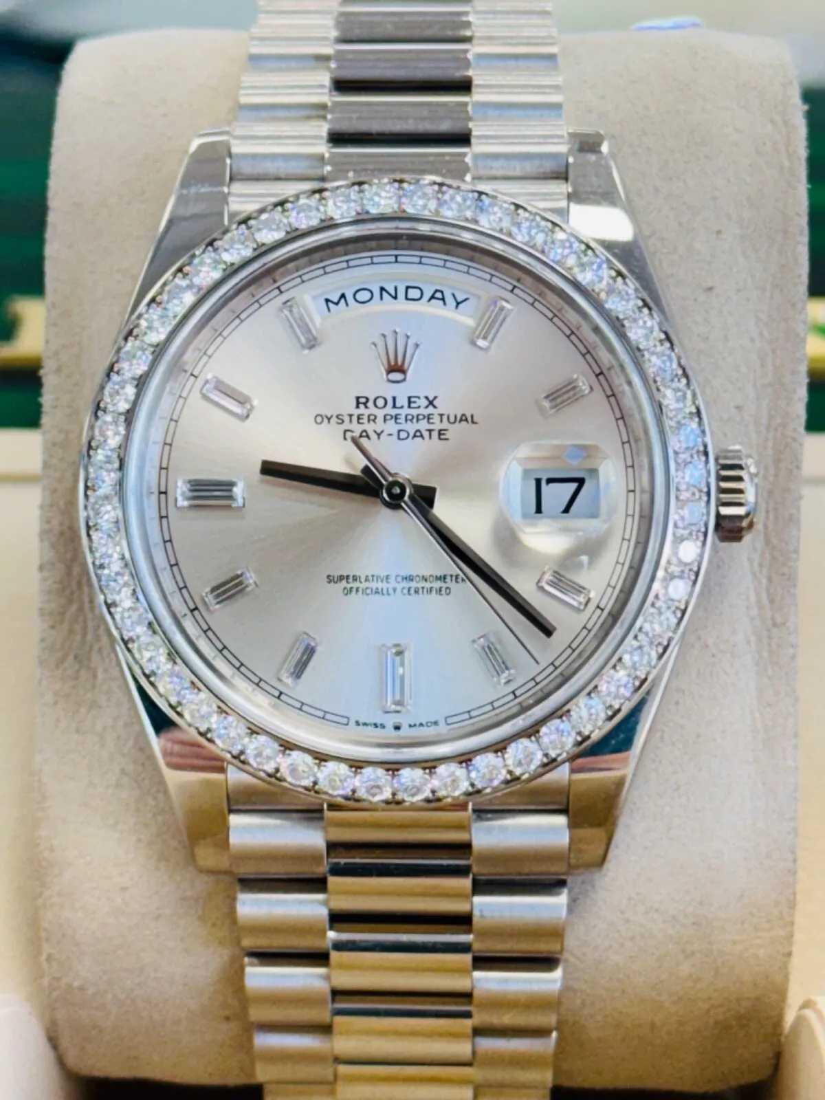 Rolex Day-Date 40mm 228349RBR-0001 Silver Dial President Bracelet