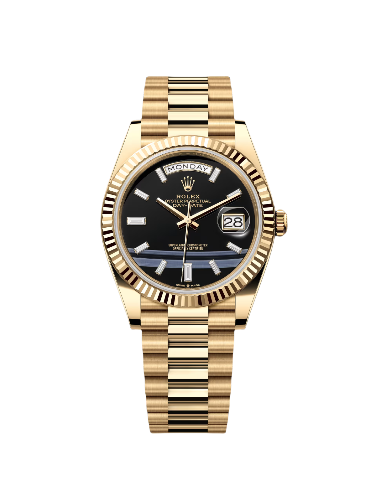 Rolex Yellow Gold President Day Date 40mm Onyx Diamond Dial - 228238