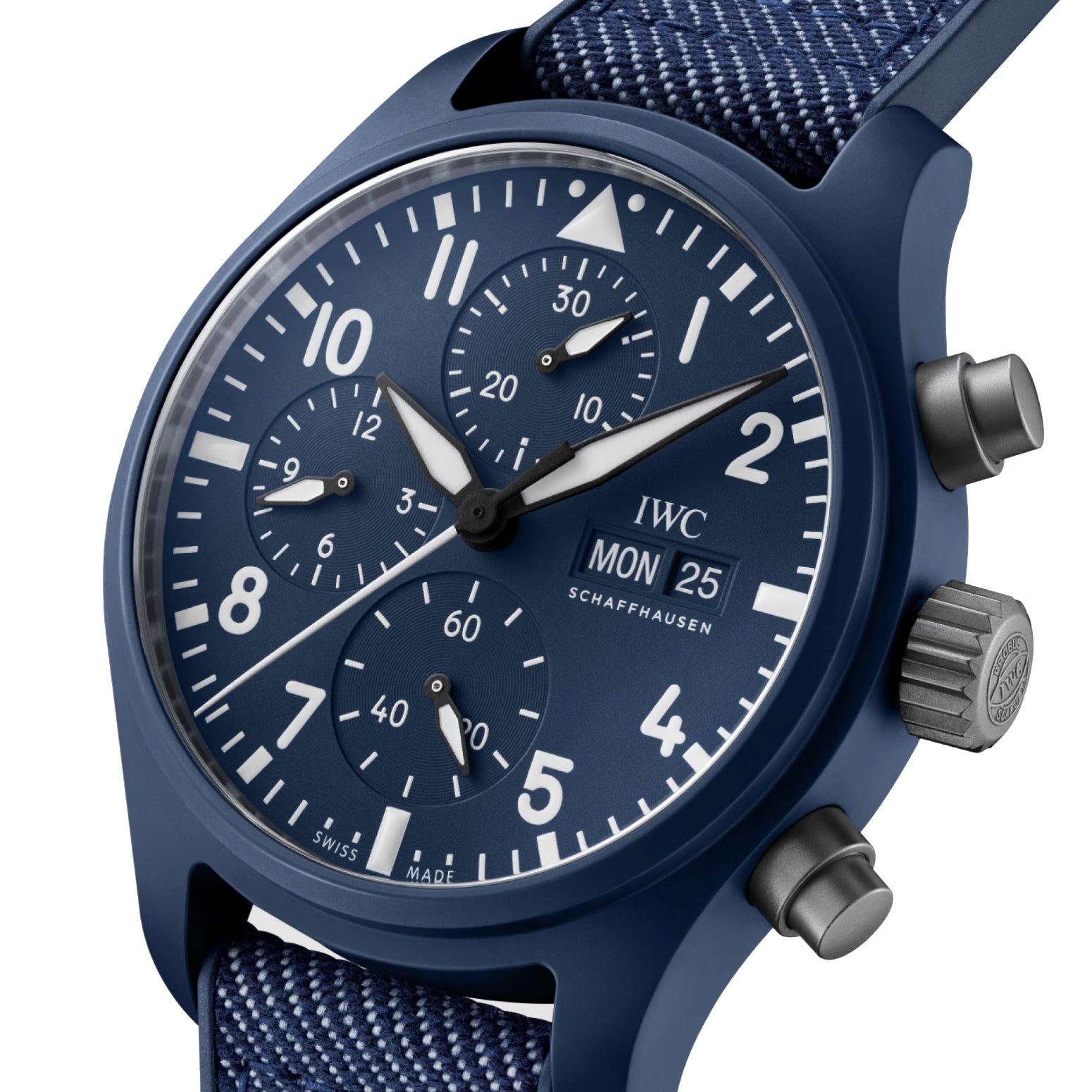 IWC Pilot Chronograph 41mm Top Gun Oceana 42mm Mens Watch Blue IW389404
