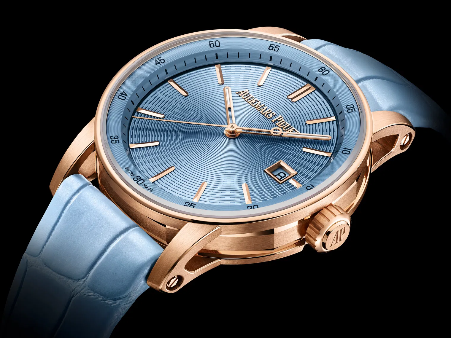 Audemars Piguet Code 11.59 Selfwinding Pink Rose Gold Light Blue Dial 38mm Leather Strap | 77410OR.OO.A344CR.01