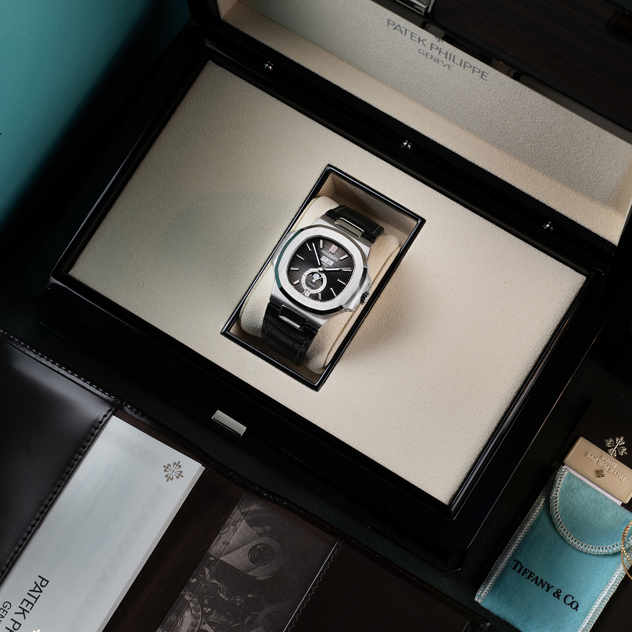 Patek Philippe Nautilus, 40.5mm, Stainless Steel, Black Dial, 5726A-001