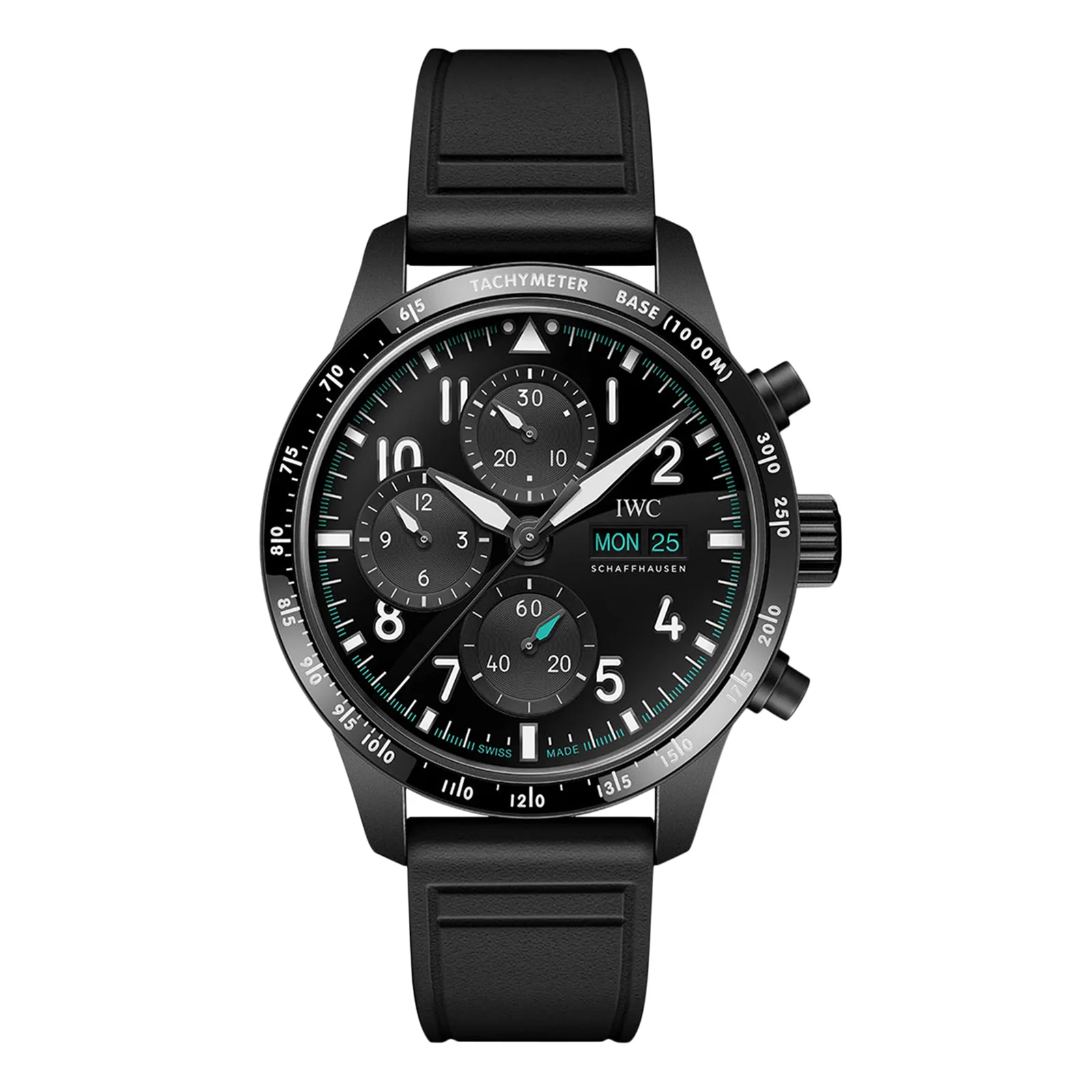IWC Pilot Performance Chronograph 41mm Mercedes AMG Petronas Formula OneTM Team Mens Watch Black Rubber IW388306