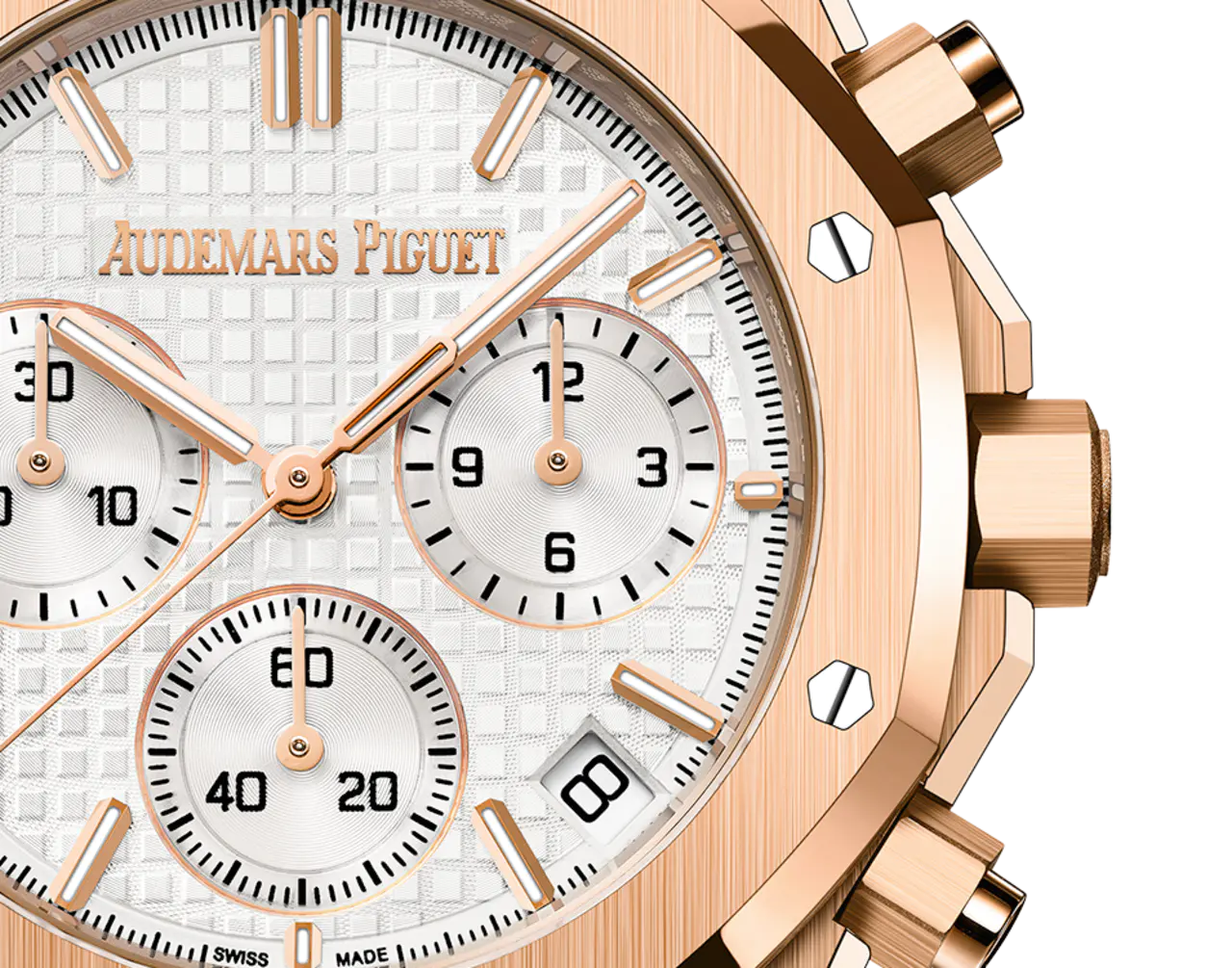Audemars Piguet ROYAL OAK Pink Gold Silver-Toned Dial CHRONOGRAPH 41mm