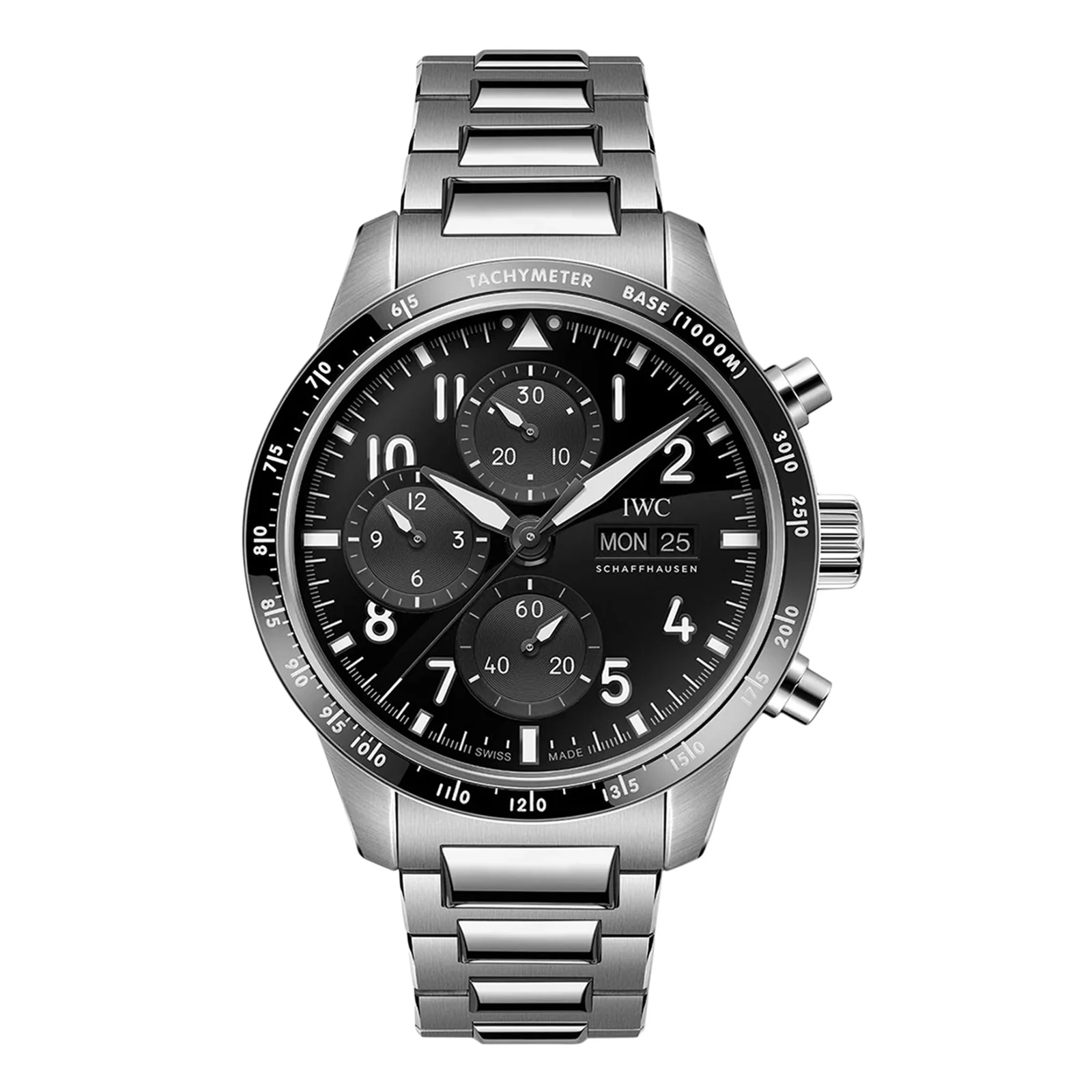IWC Pilot Performance Chronograph 41mm AMG Mens Watch Black Titanium IW388304