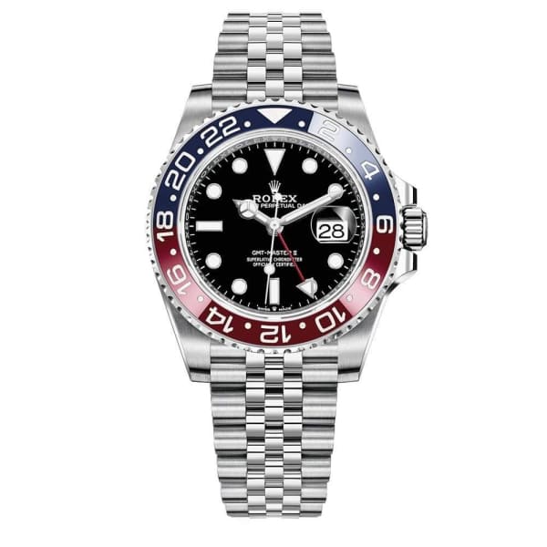 Rolex GMT Master II Pepsi Black Dial Stainless Steel Mens Watch 126710blro-0001