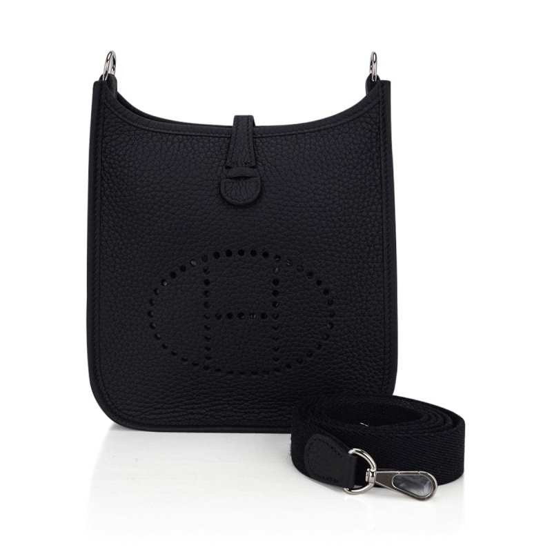 Mini Evelyne TPM Bag Black Clemence Leather with Palladium Hardware