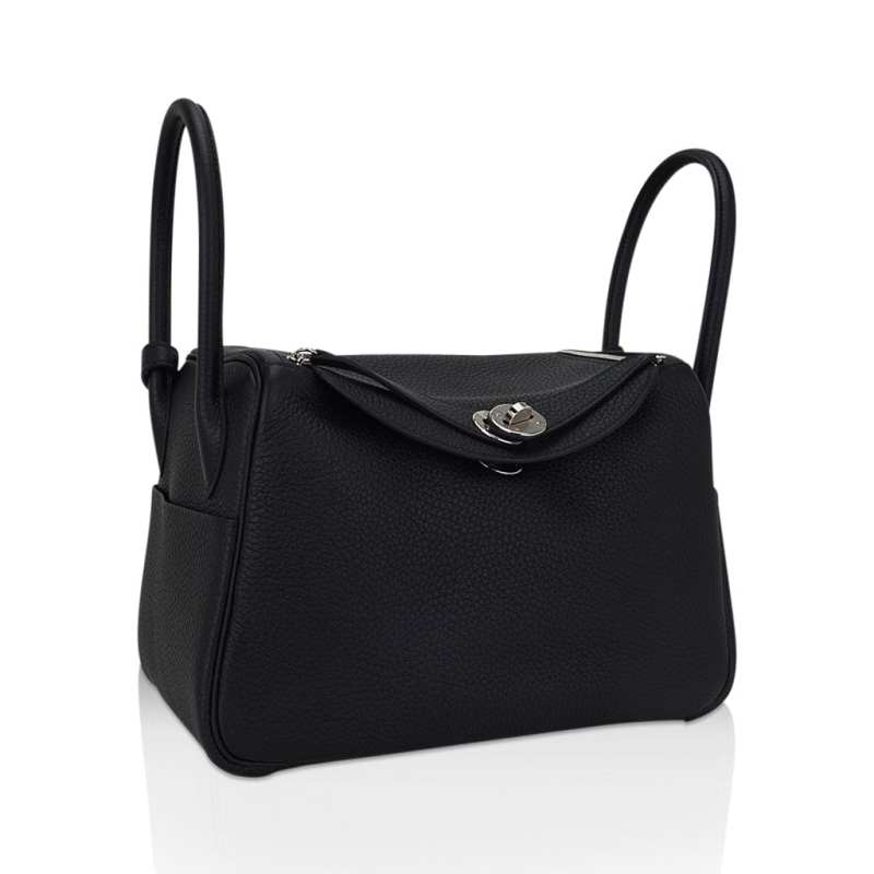 Lindy 26 Bag Black Clemence Leather with Palladium Hardware