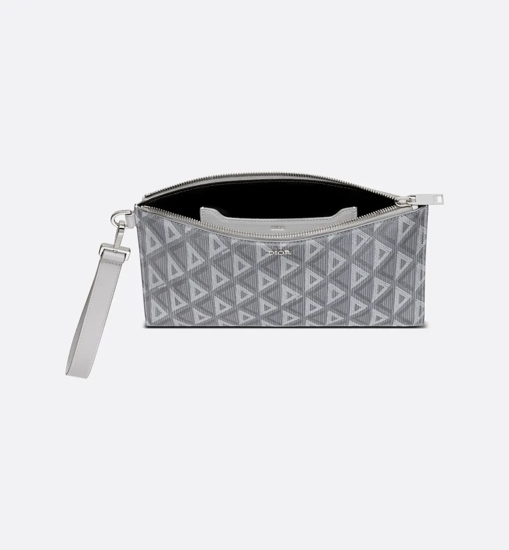 A5 Pouch Gray Diamond Canvas