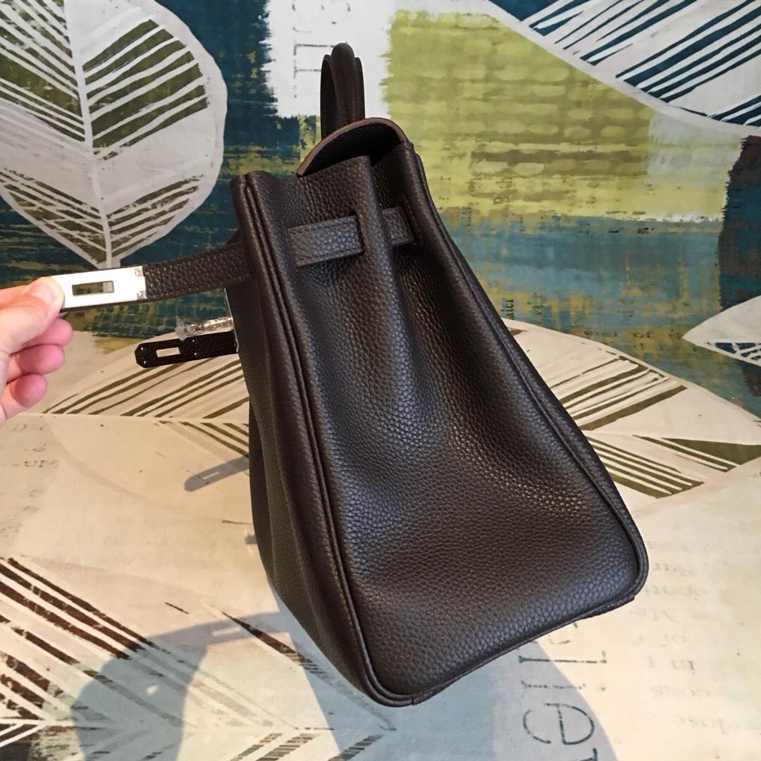 Hermes Kelly Retourne 35 Black Togo Palladium Hardware For Women 13.7in/35cm