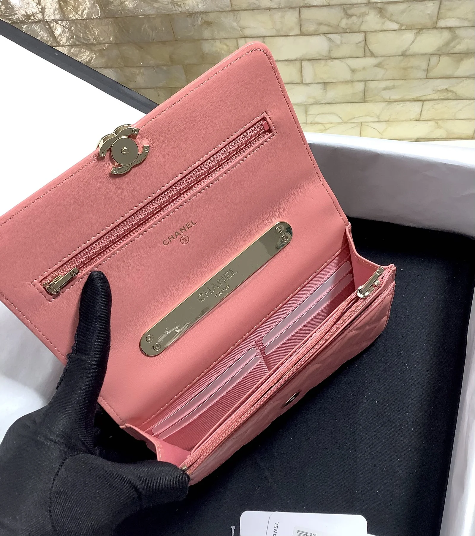 Chanel Hand-Held Oblique Cross Bag Pink For Women, Women’s Bags 6.7in/19cm