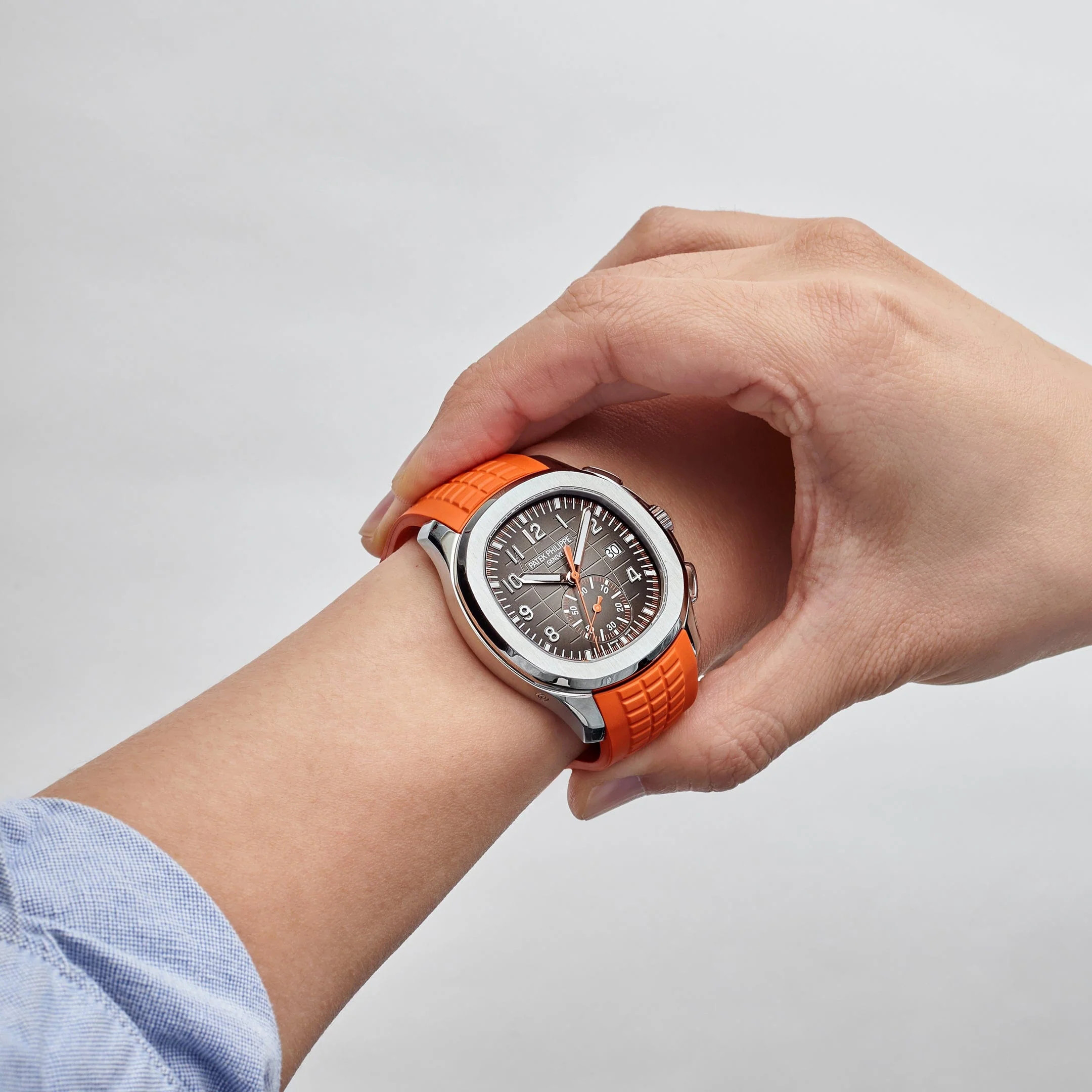 Patek Philippe Aquanaut Orange Dial Automatic Men's Chronograph Watch 5968A-001