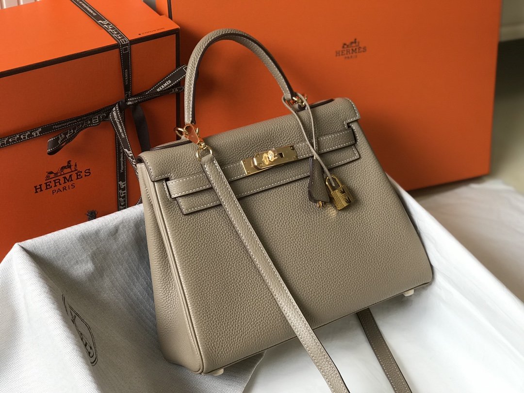 Hermes Kelly 28 Etoupe Togo Bag For Women, Women’s Handbags, Shoulder Bags 11in/28cm