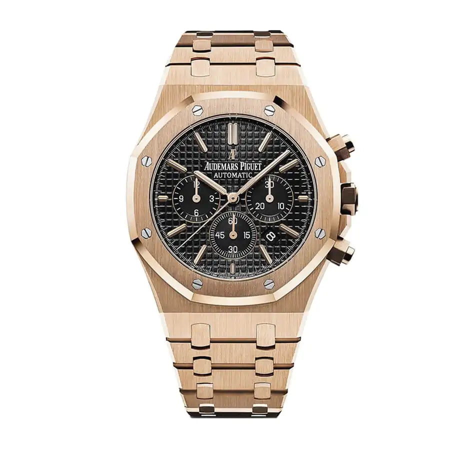 Audemars Piguet Royal Oak Chronograph 41MM Rose Gold Bracelet – Black Dial