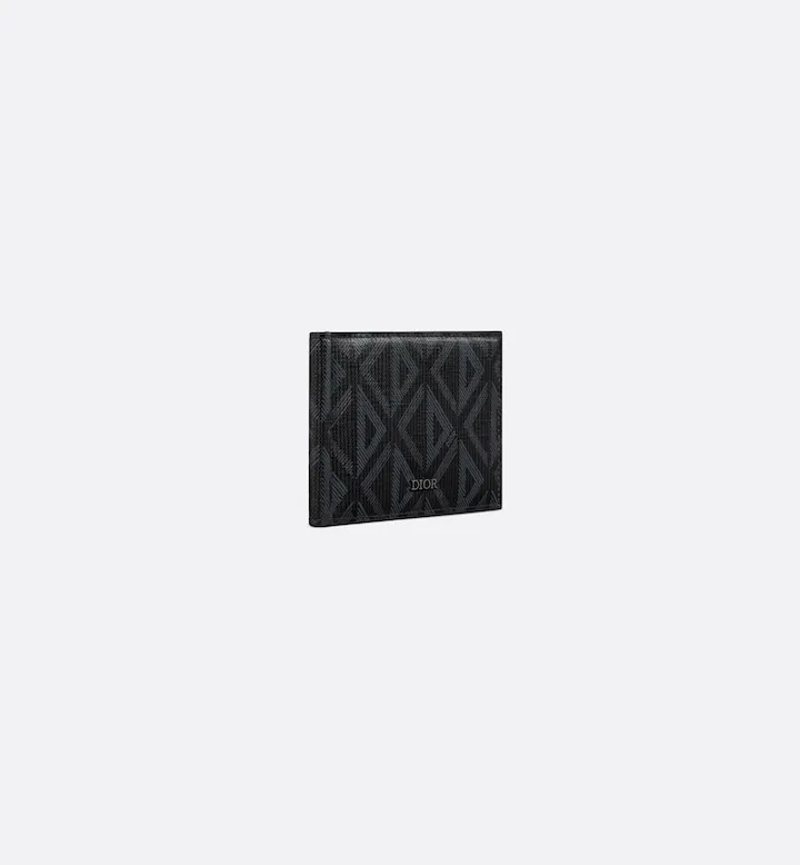 Wallet with Bill Clip Black CD Diamond Canvas