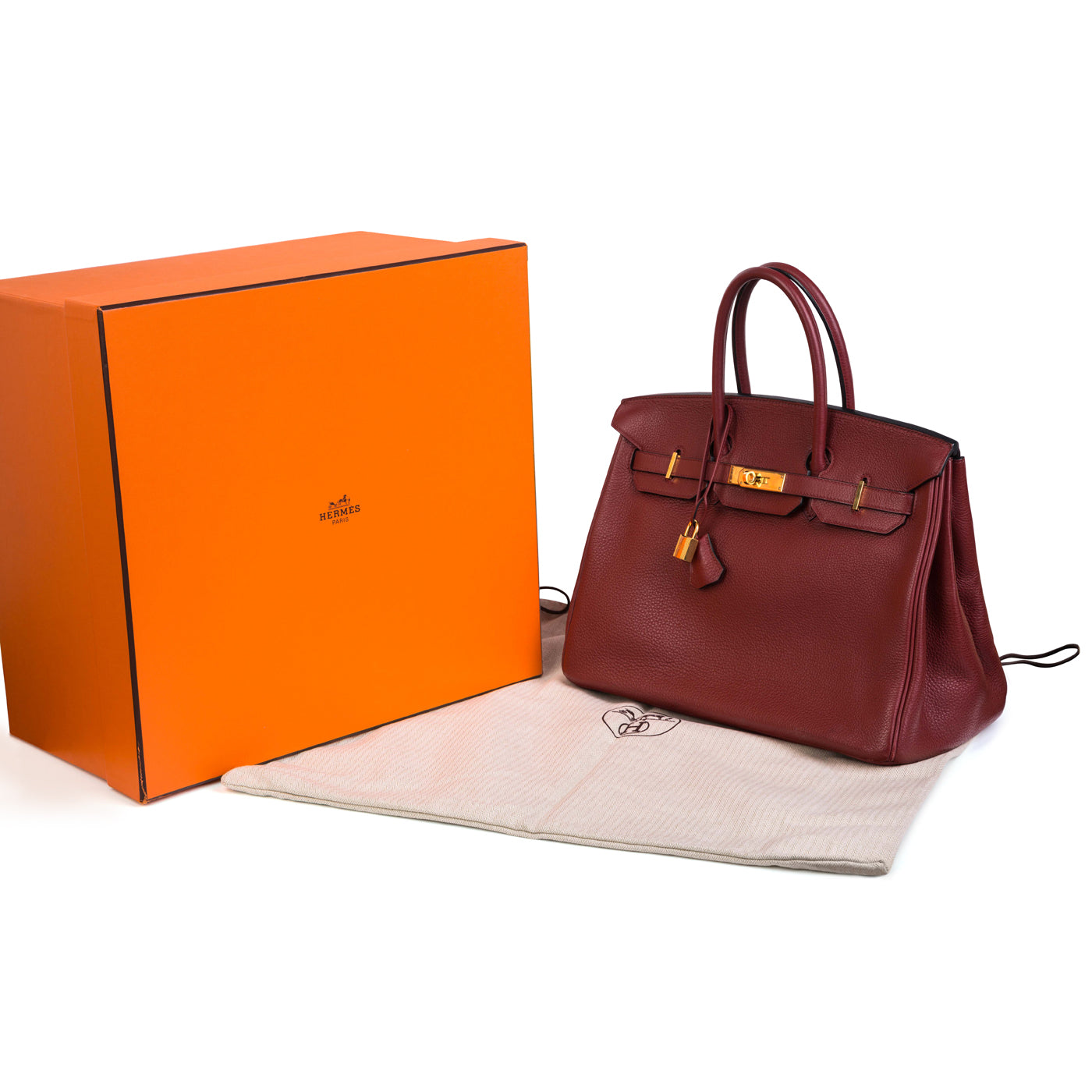 Hermes HM Bags Birkin 35 Rouge Grenat Togo Luxury Bags