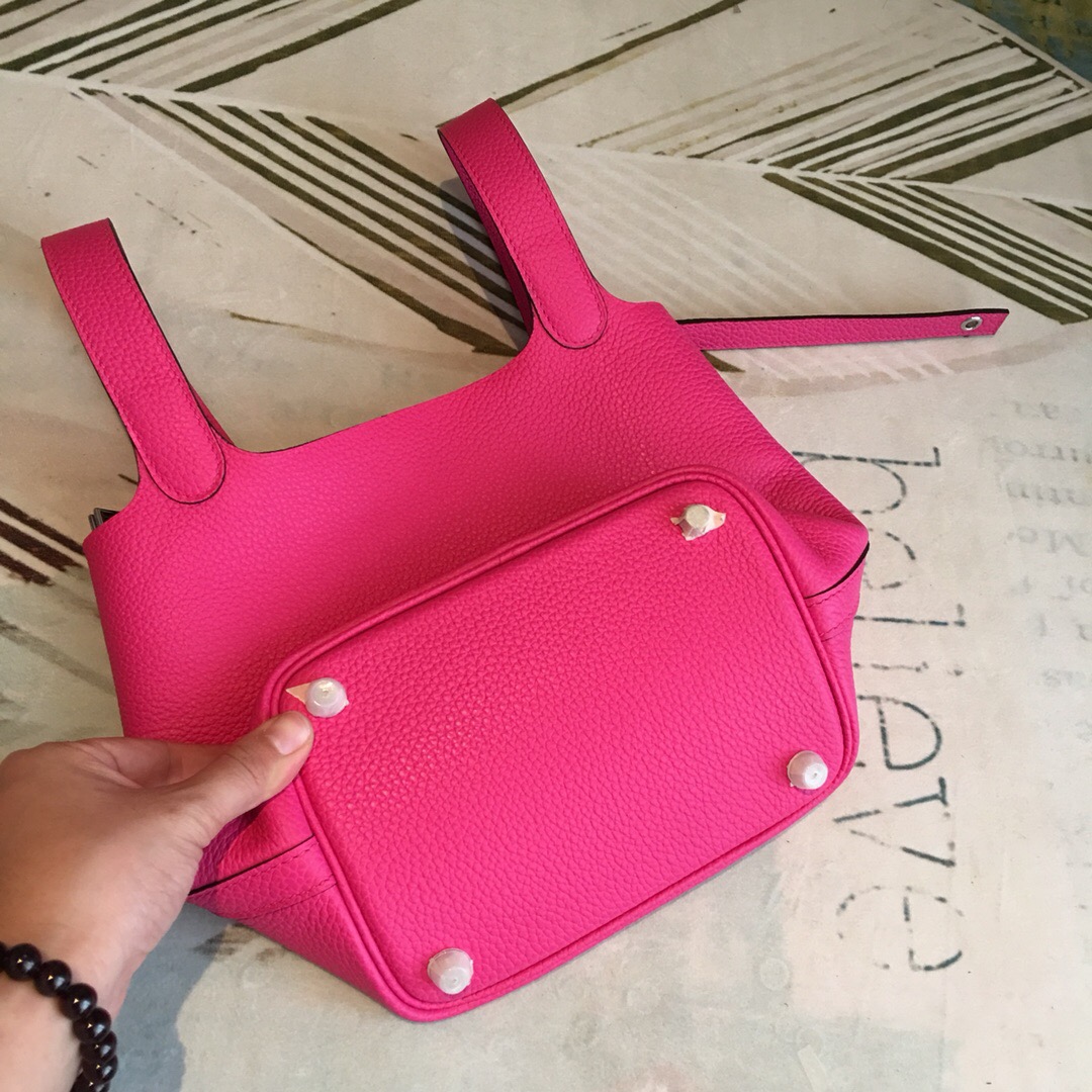 Hermes Picotin Lock 18 Pink Clemence Palladium Hardware For Women 7.5in/19cm