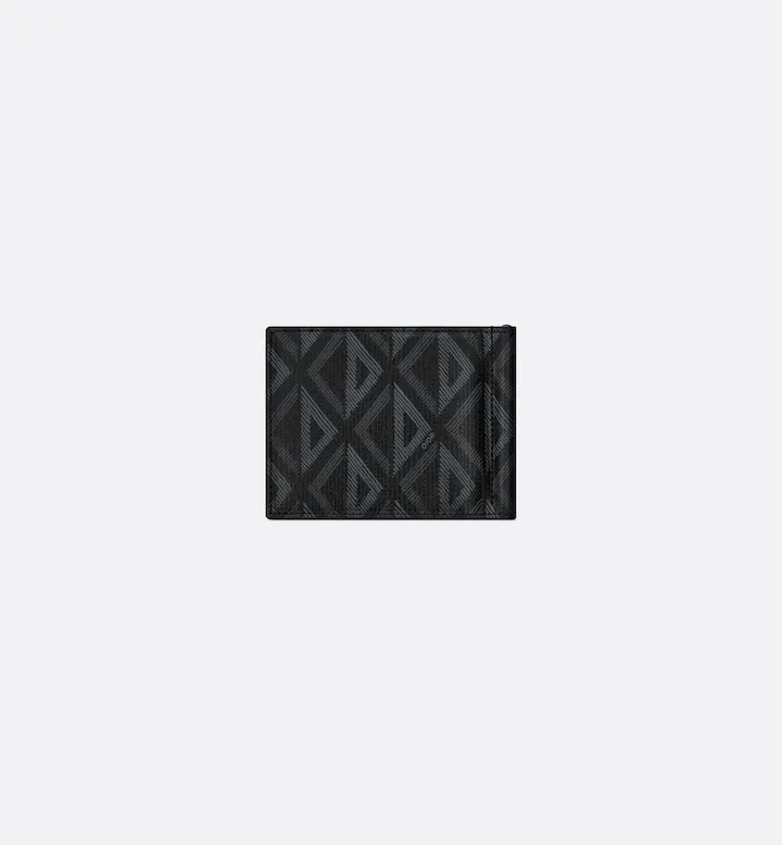 Wallet with Bill Clip Black CD Diamond Canvas