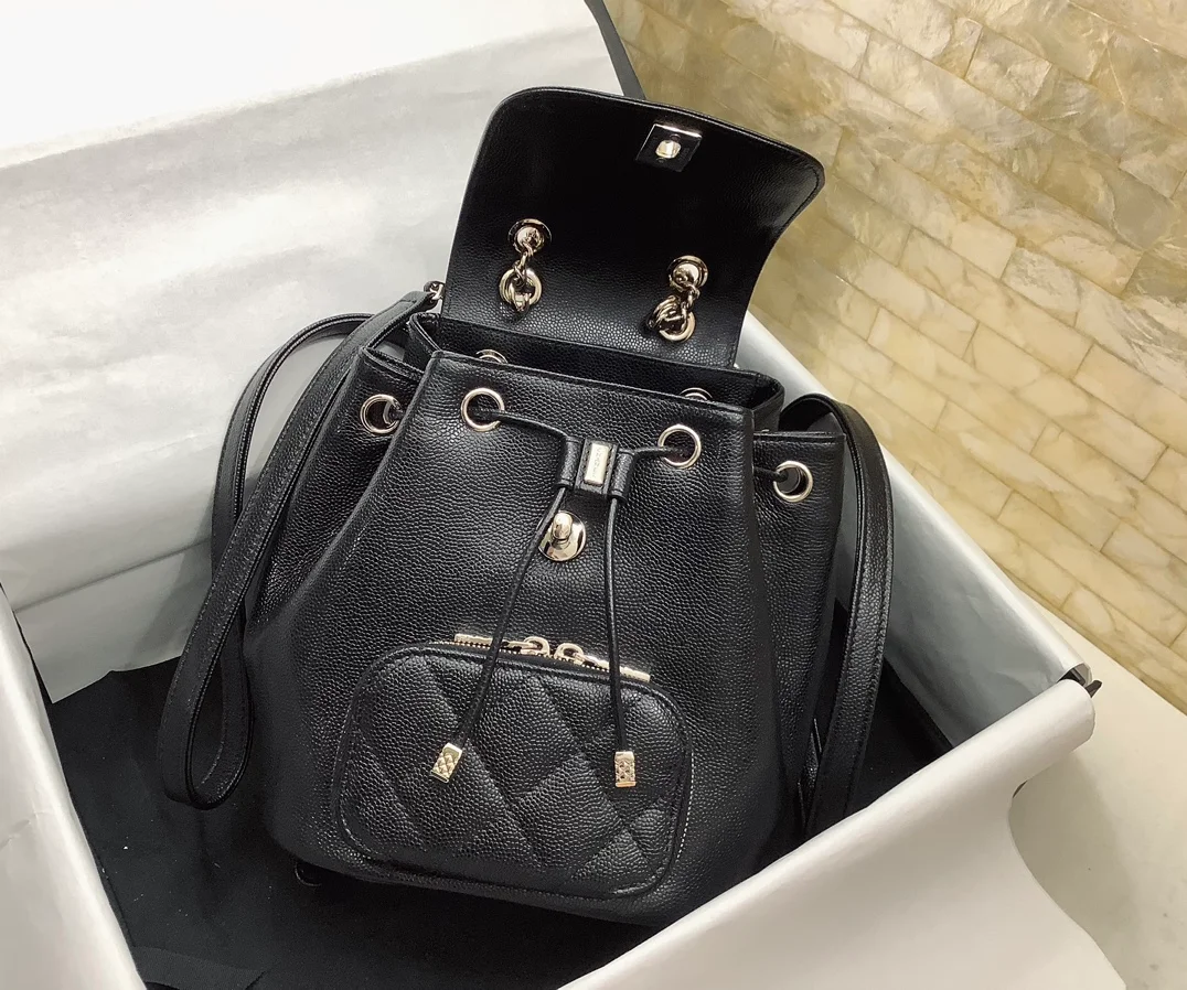 Chanel Small Affinity Backpack Black For Women, Women’s Bags 9.8in/25cm