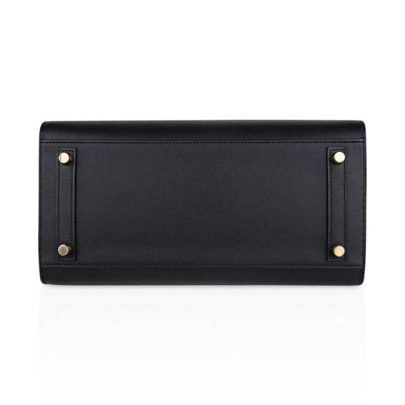 Birkin Sellier Limited Edition 30 Bag Black Veau Graine Monsieur Laiton