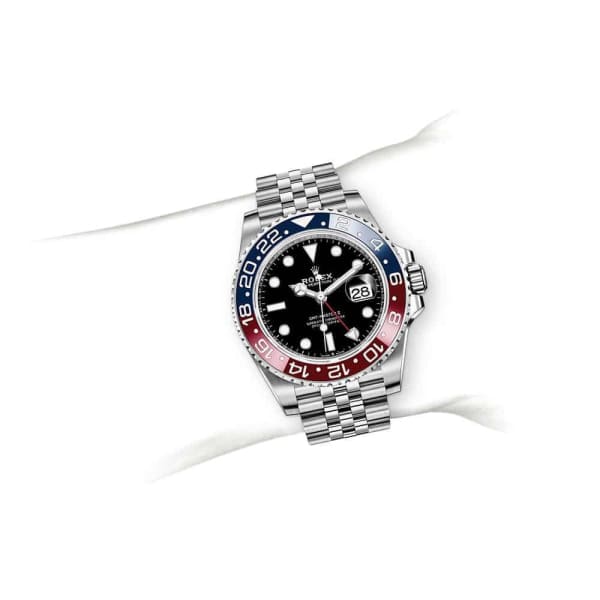 Rolex GMT Master II Pepsi Black Dial Stainless Steel Mens Watch 126710blro-0001