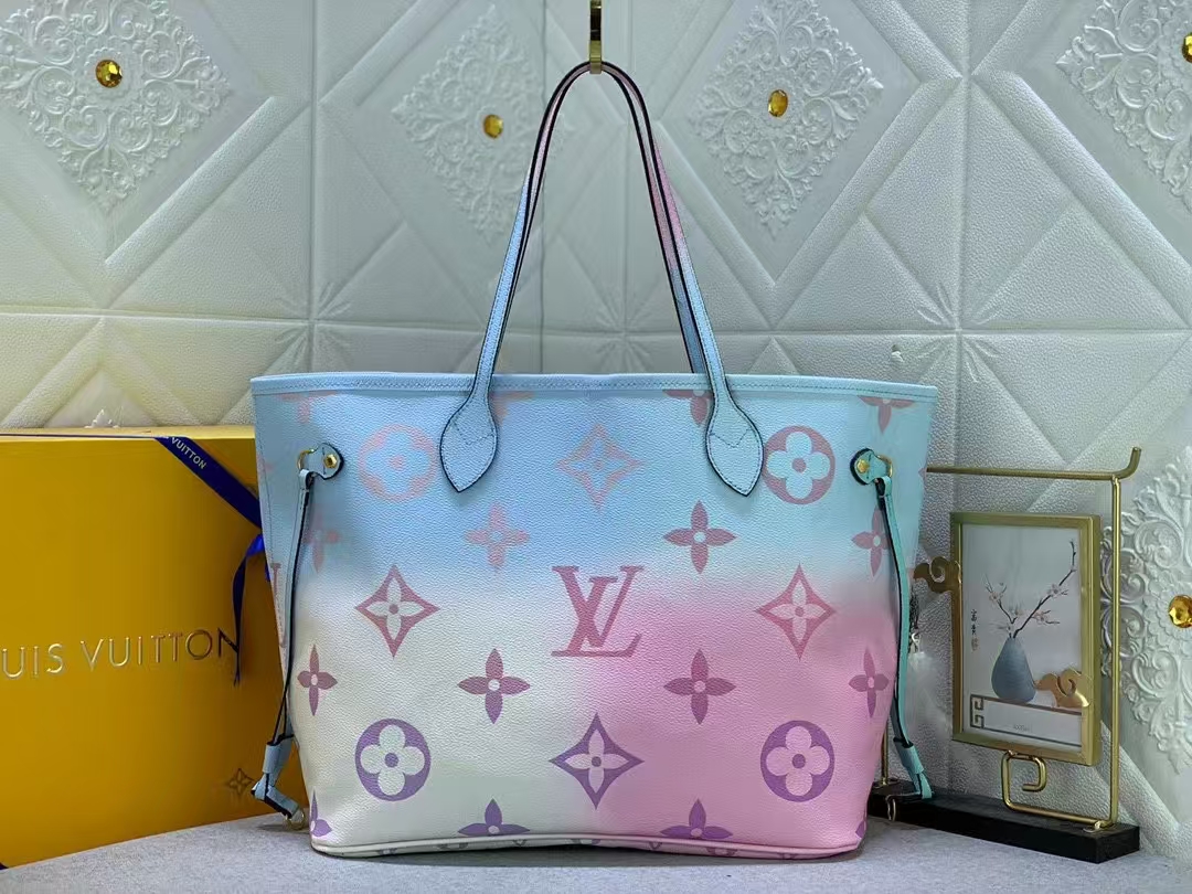 Louis Vuitton Neverfull PM Sunrise Pastel in Coated Canvas with Gold-tone