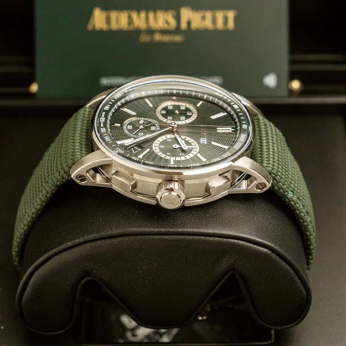 Audemars Piguet Code 11.59 Green Dial Green Rubber Strap Watch 41mm 26393ST.OO.A056KB.01