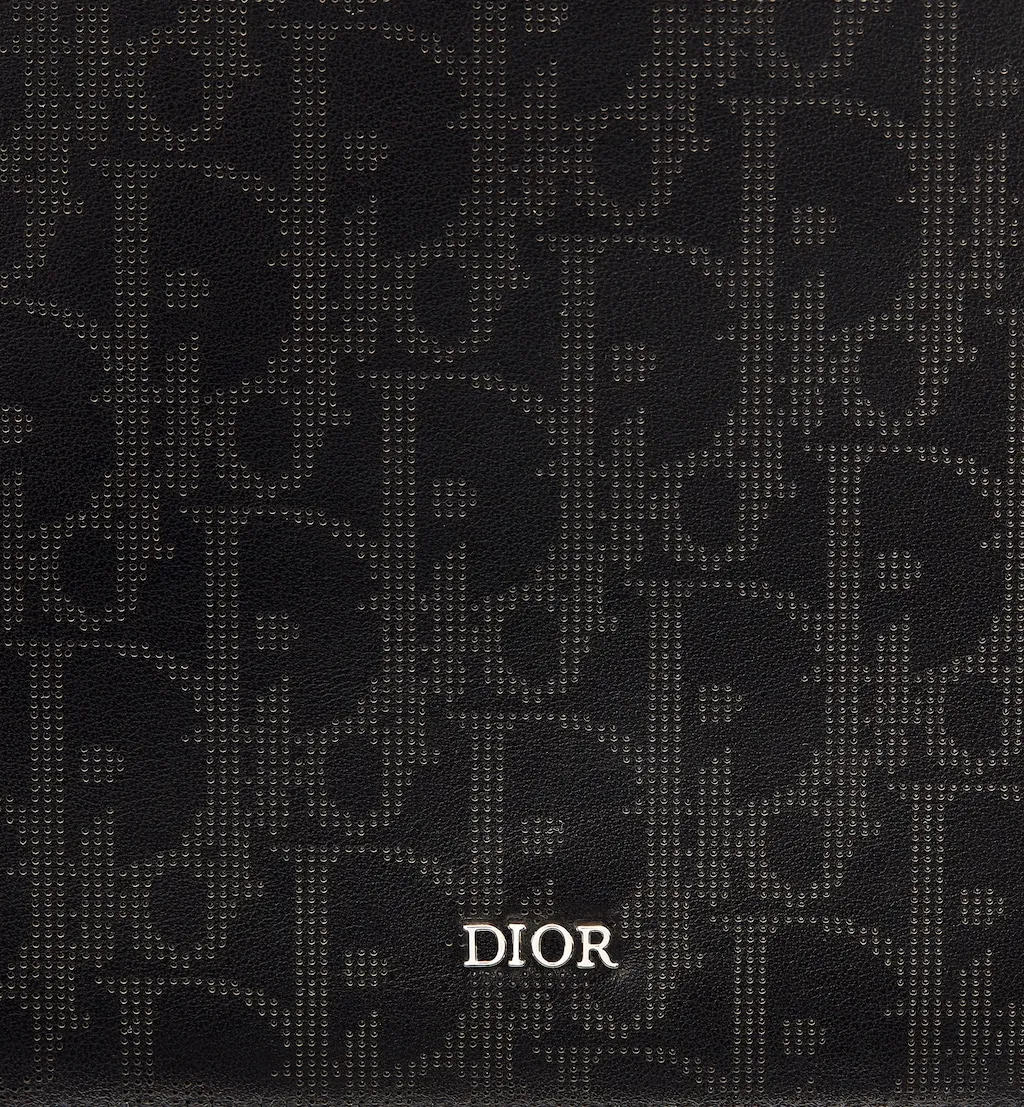 A5 Pouch Black Oblique Galaxy Leather