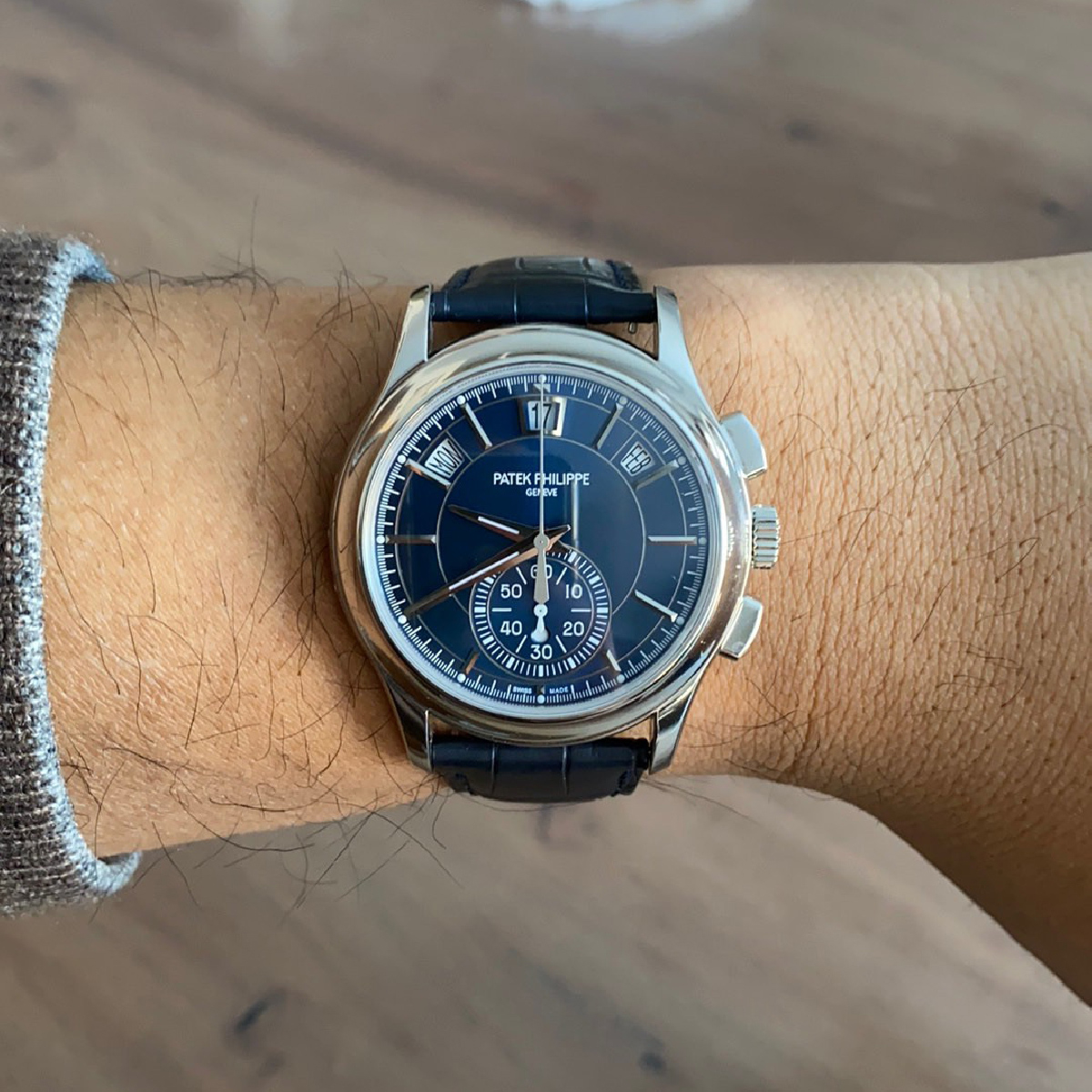 PATEK PHILIPPE  2020  SKU#0006308  COMPLICATIONS MOON PHASE 5205G-013 BLUE