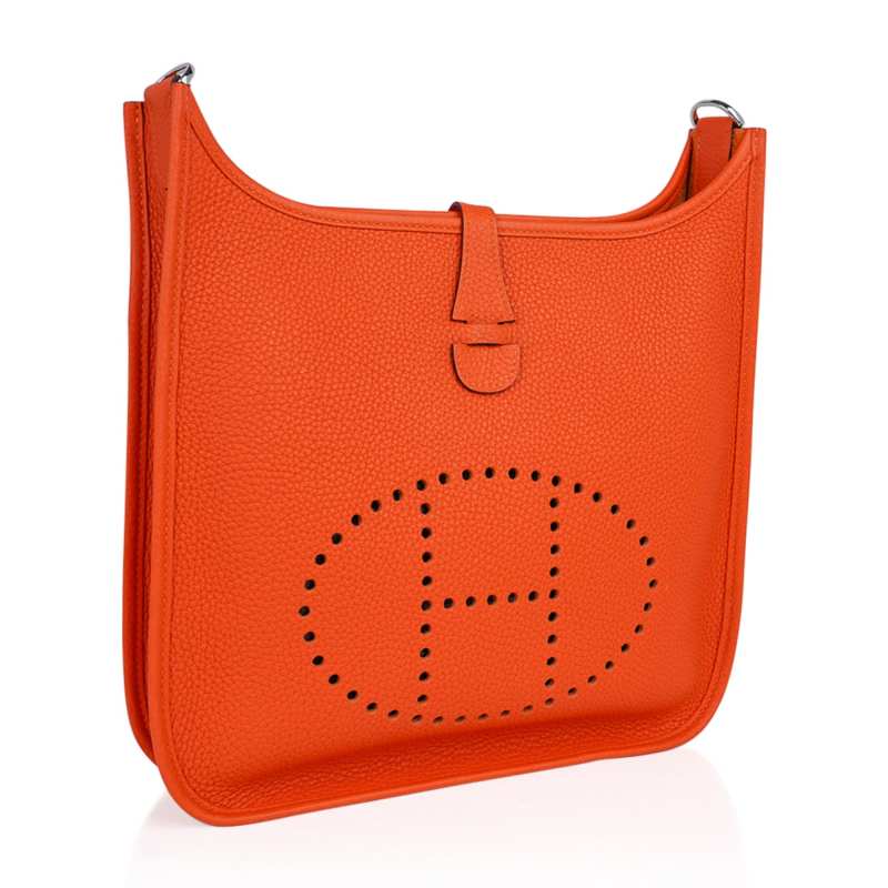 Evelyne PM Bag Feu Orange Palladium Hardware Clemence Leather