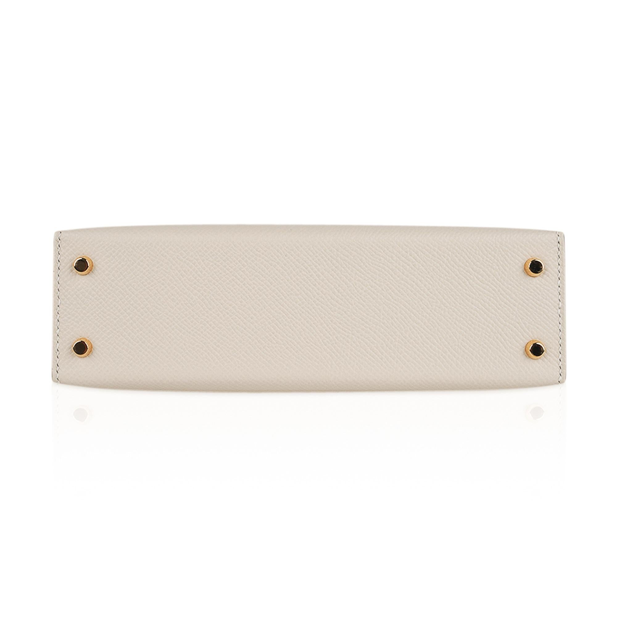 Kelly 28 Sellier Bag Craie Epsom Leather Gold Hardware