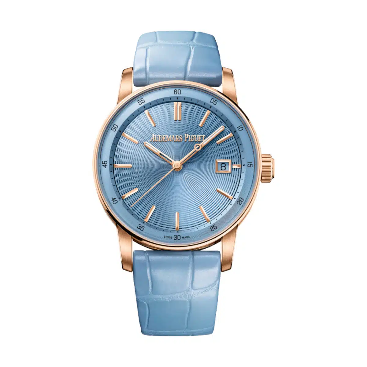 Audemars Piguet Code 11.59 Selfwinding Pink Rose Gold Light Blue Dial 38mm Leather Strap | 77410OR.OO.A344CR.01