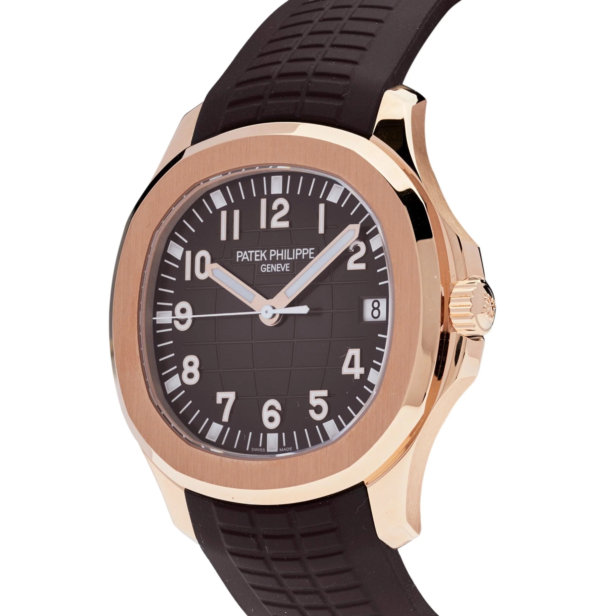 Patek Philippe Aquanaut Brown Embossed Arabic Dial Rose Gold Composite Men's Watch 5164R-001