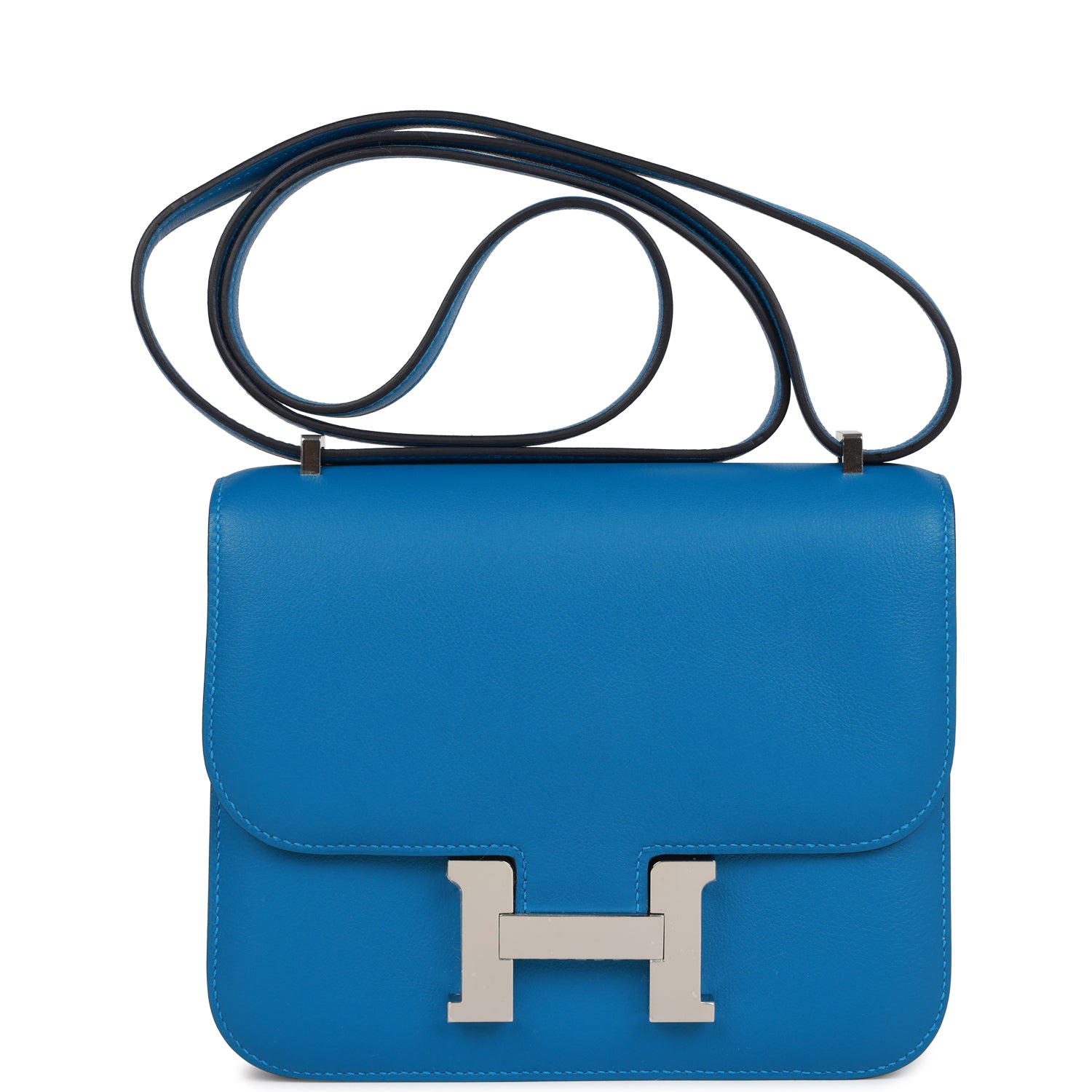 Hermès Constance 18 Mykonos Verso Evercolor Palladium Hardware